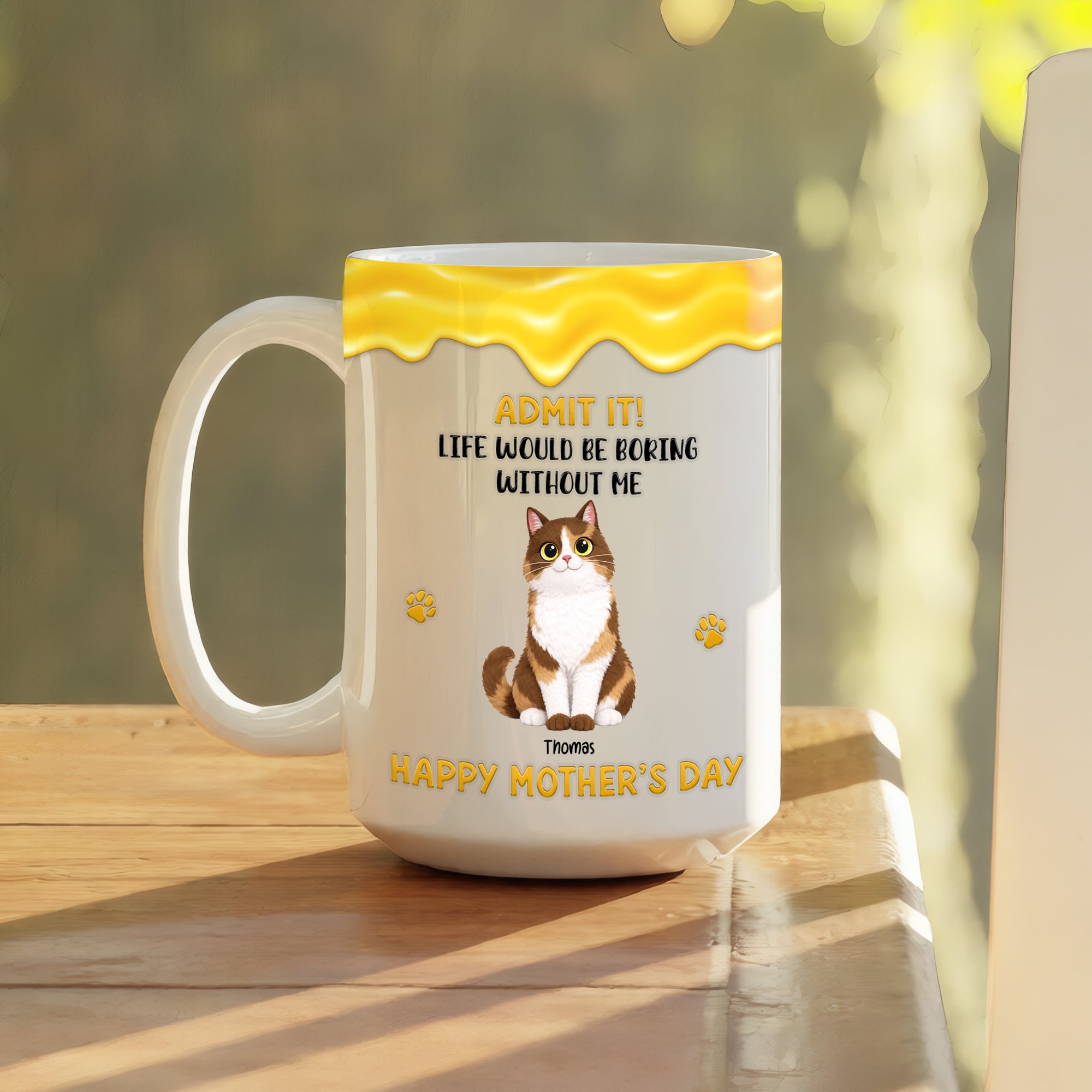 Gift for Cat Mom – Personalized Coffee Mug – Wonderful Moments Custom Design