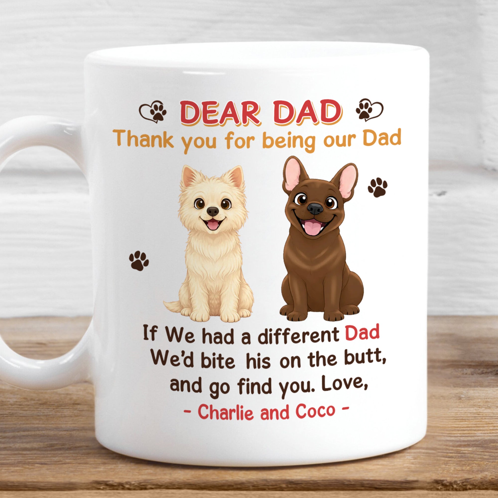 Bite The Butt – Personalized Custom Coffee Mug - Funny Gift Idea