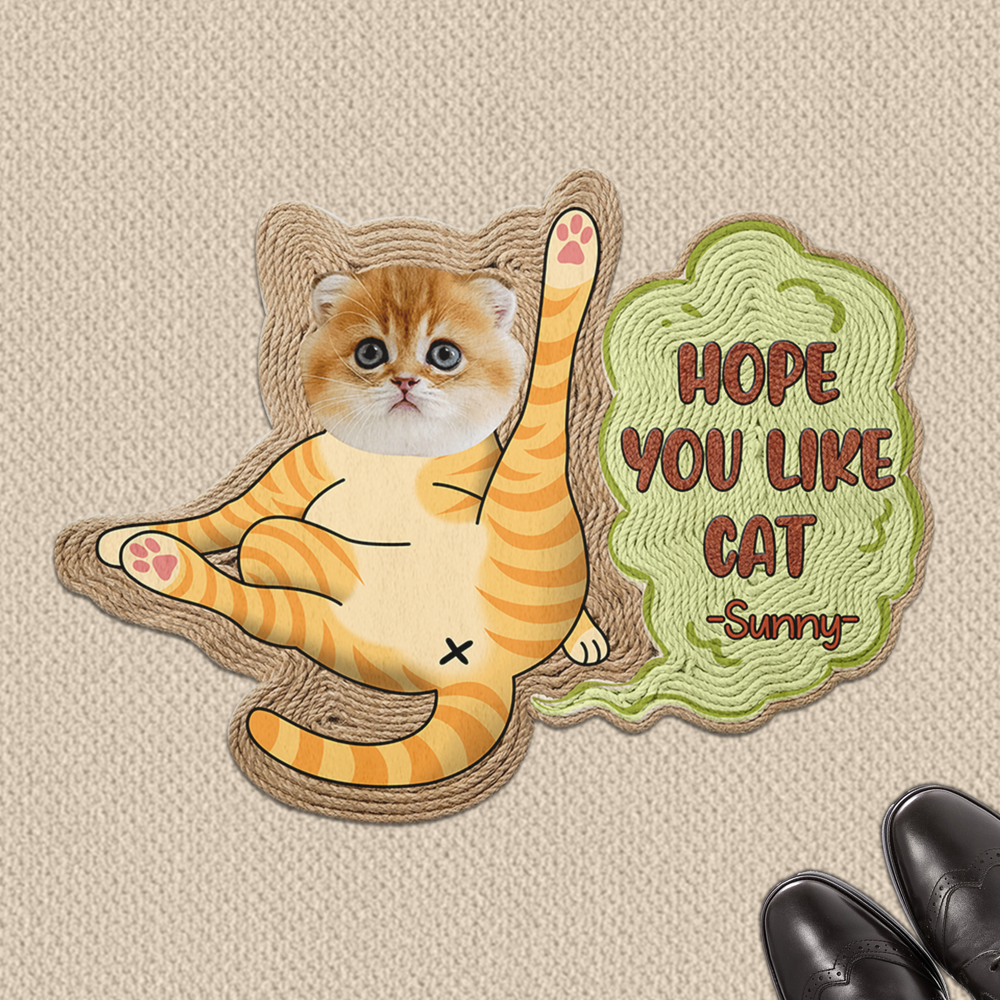 Gift for Cat Lovers – Custom Cats On Guard Photo Doormat – Unique Welcome Mat