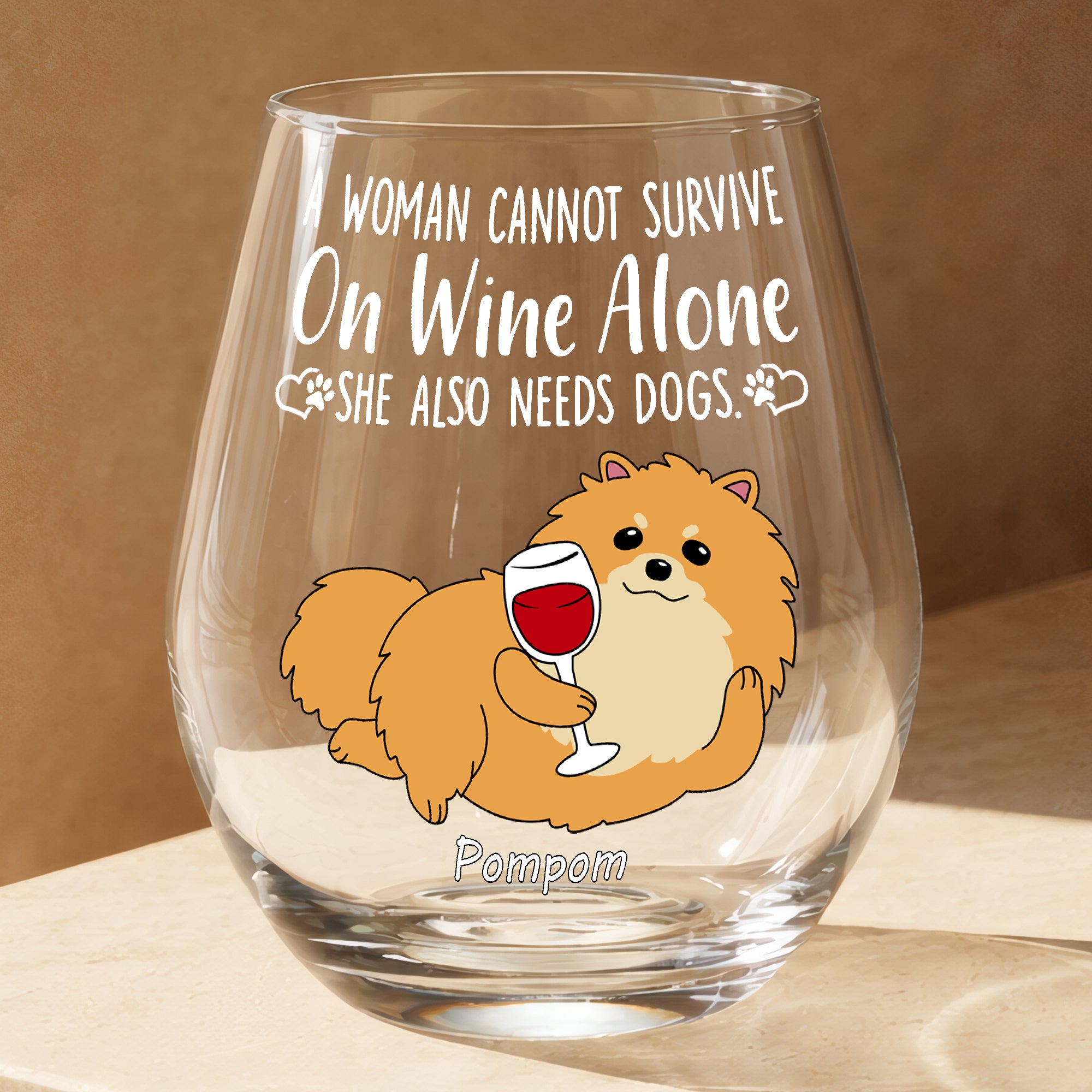 Custom Dog Wine Glass with Names – Personalized Pet Gift for Dog Mum & Dog Lovers