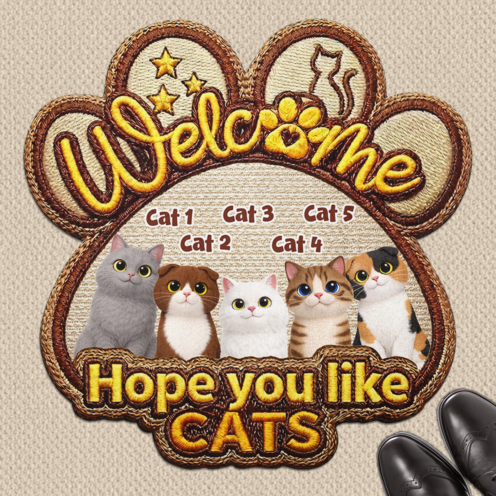 Personalized Cat Doormat – Custom Cats Welcome Mat - Gift for Cat Lovers