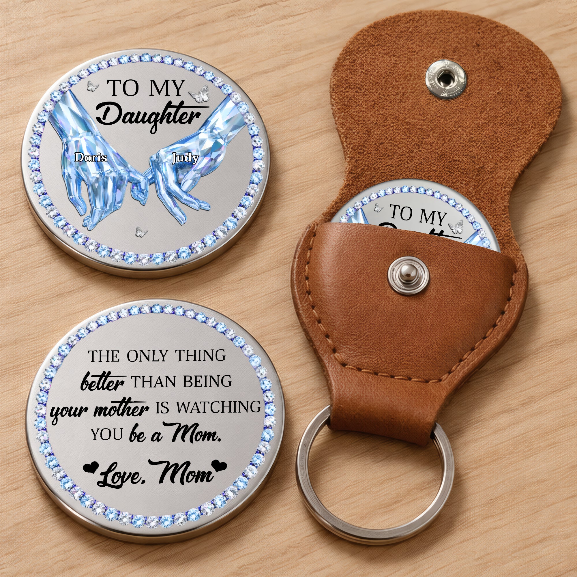 Custom Pocket Hug Token - To My Daughter - New Mom Gift from Mother