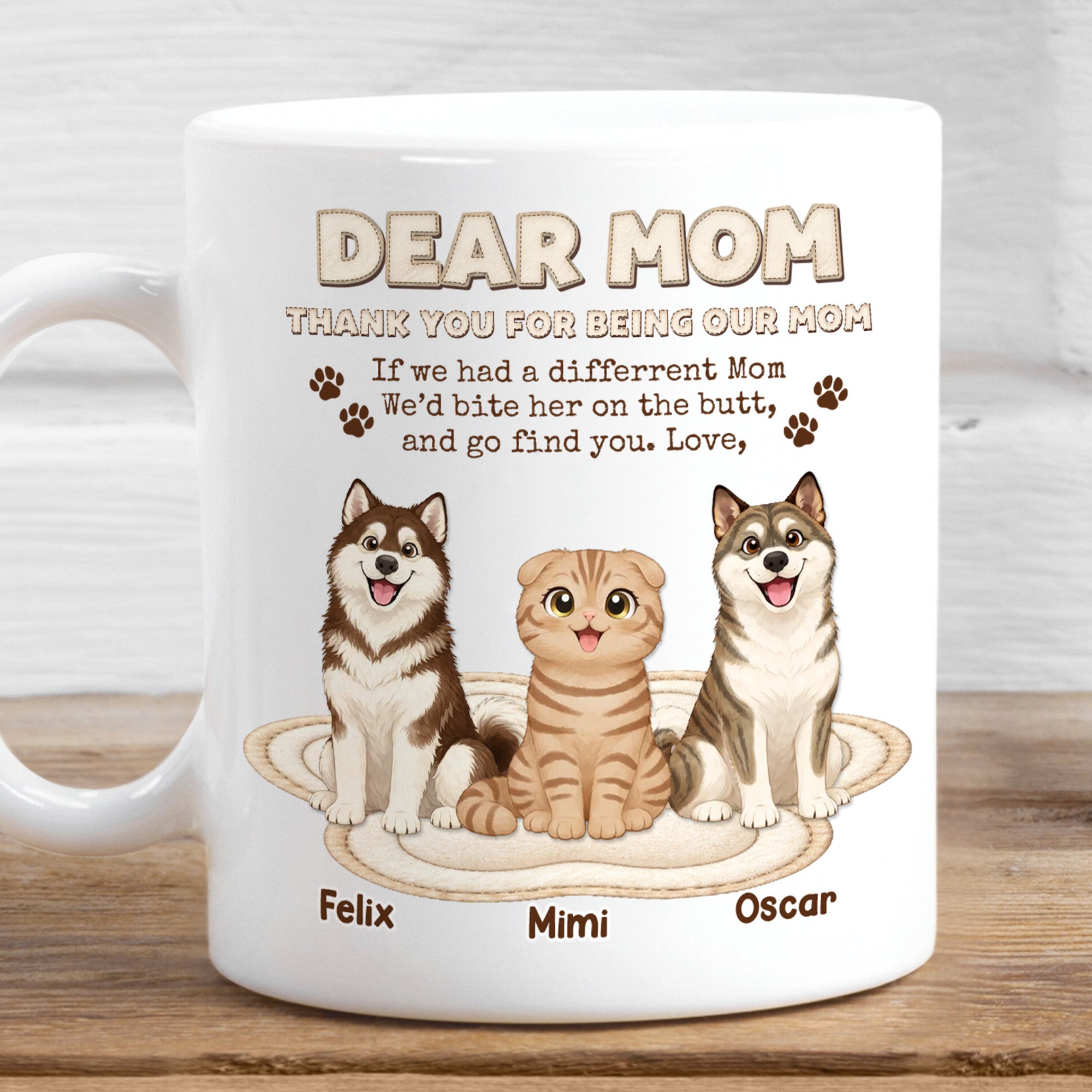 Dear Mom From Your Pets – Personalized Dog and Cat Mug