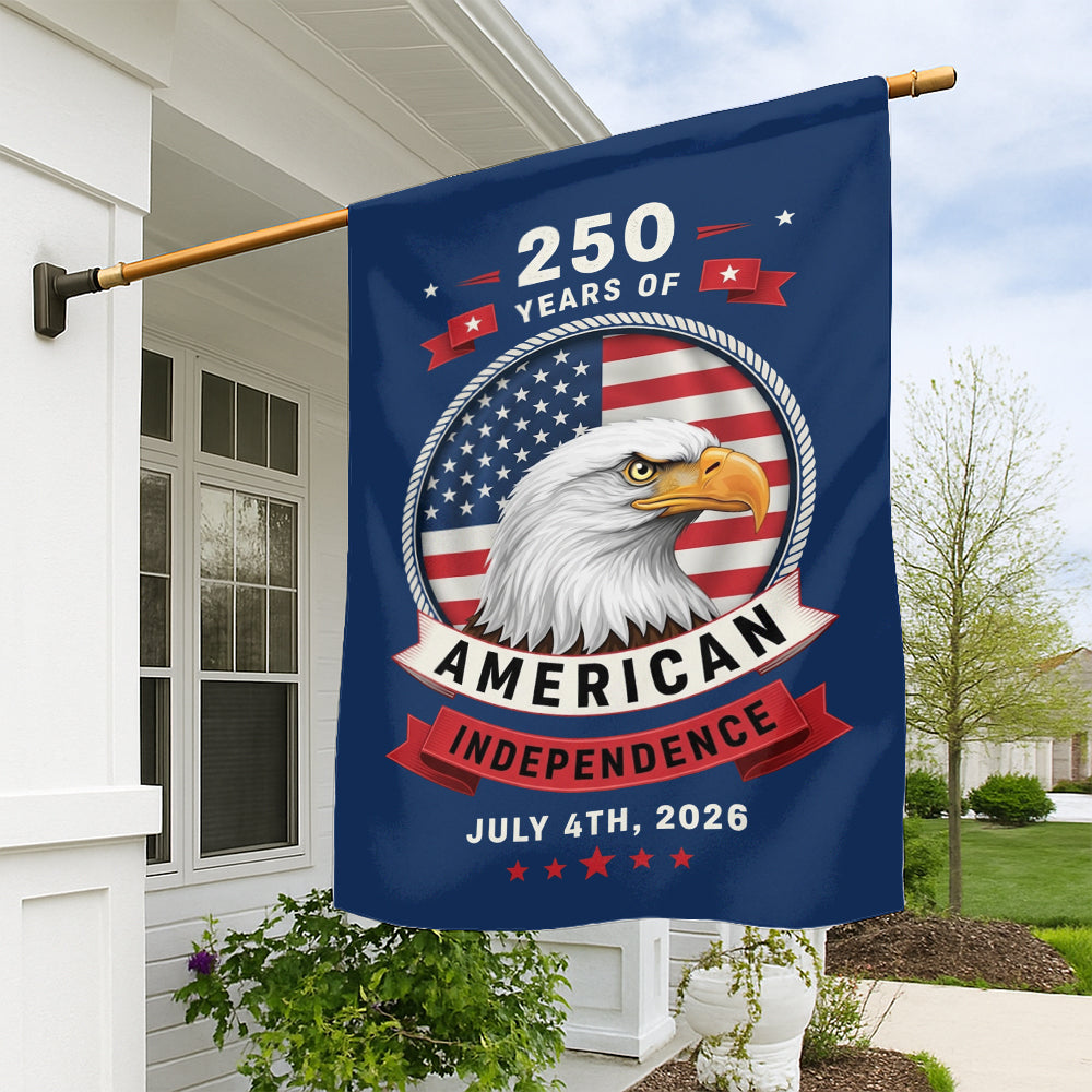 250th American Independence Garden Flag – Bald Eagle 4th of July 2026 - W020725-6-mk1
