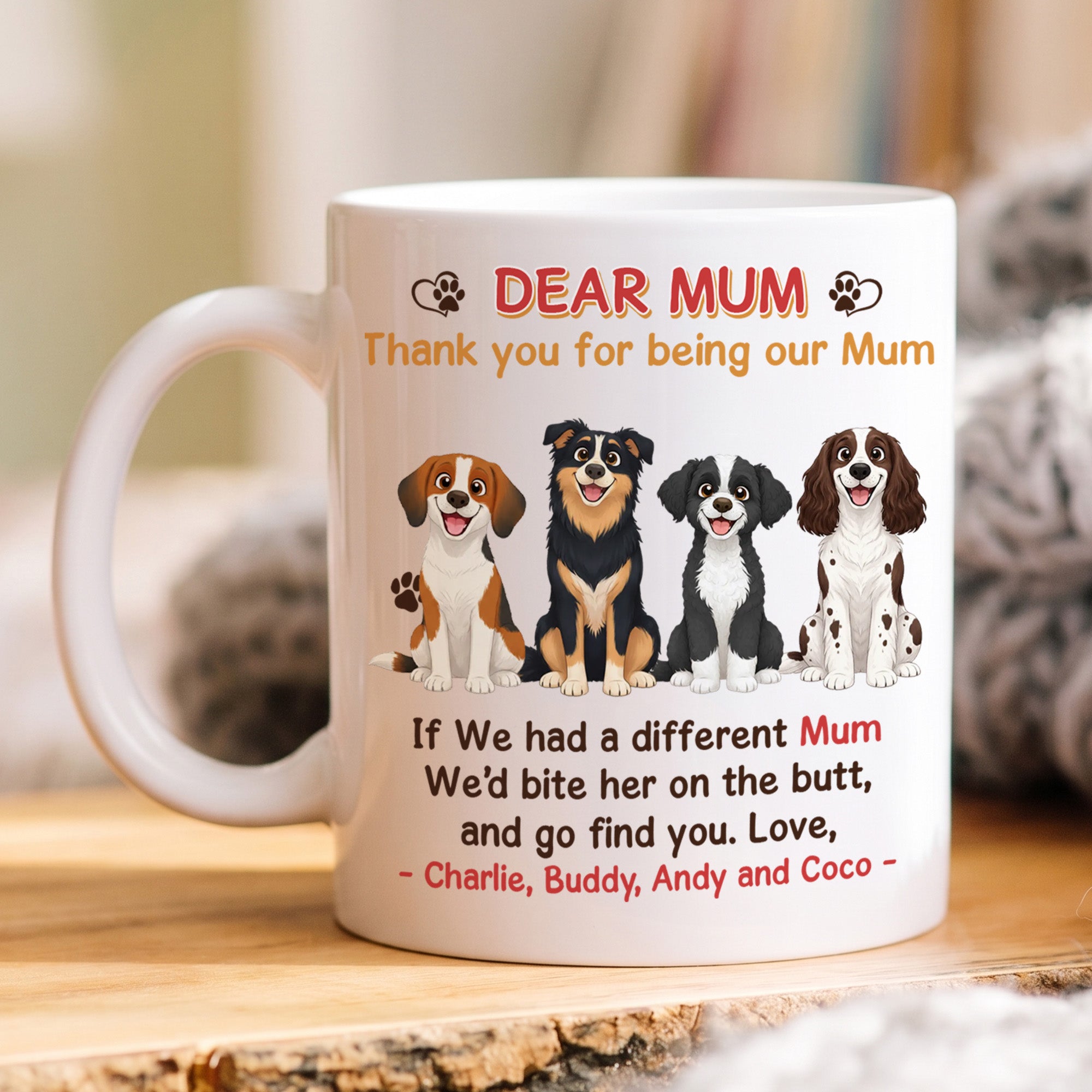 Bite The Butt – Personalized Custom Coffee Mug - Funny Gift Idea
