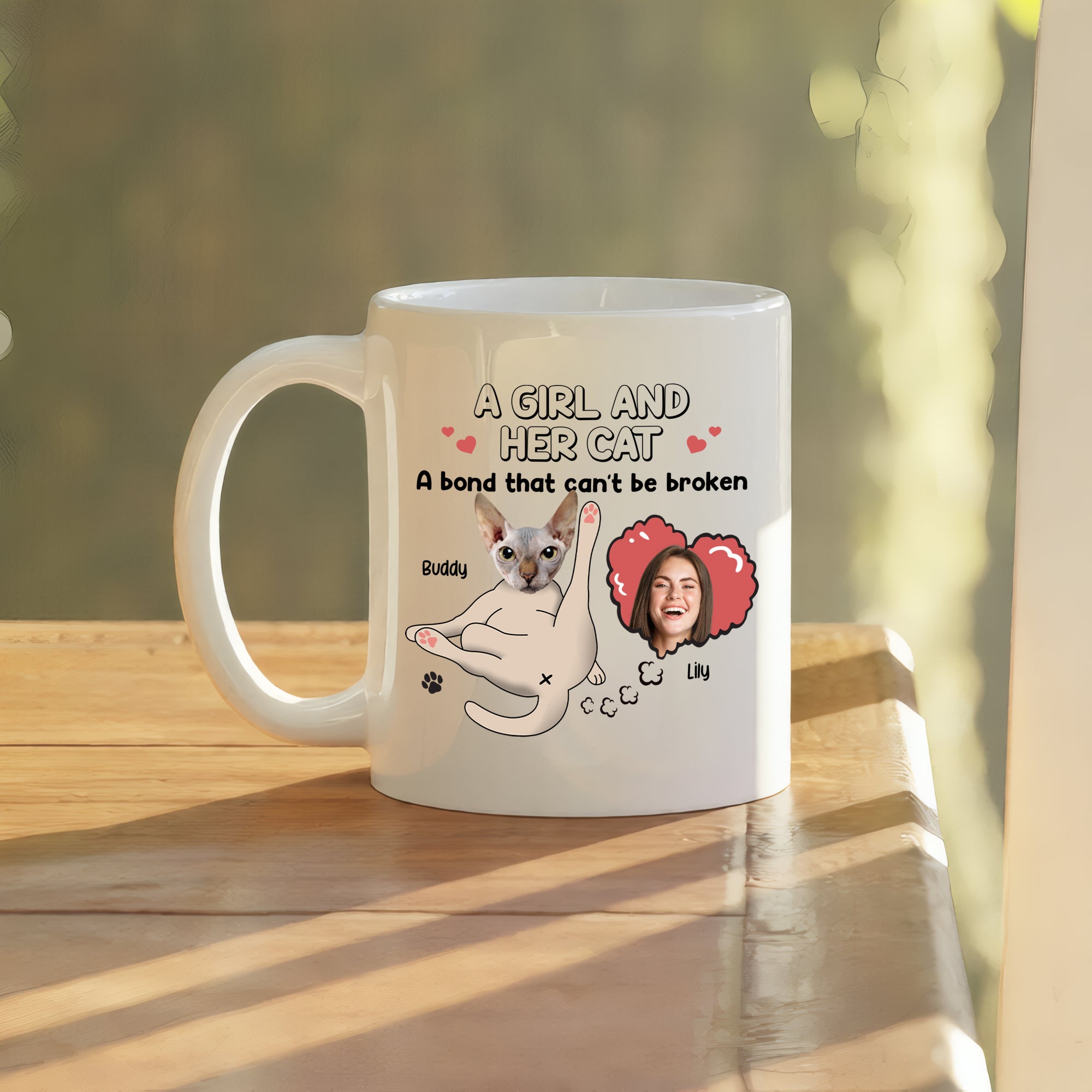 Custom 3D Effect Coffee Mug Gift for Cat Lovers  – Personalized Cat Mom Mug