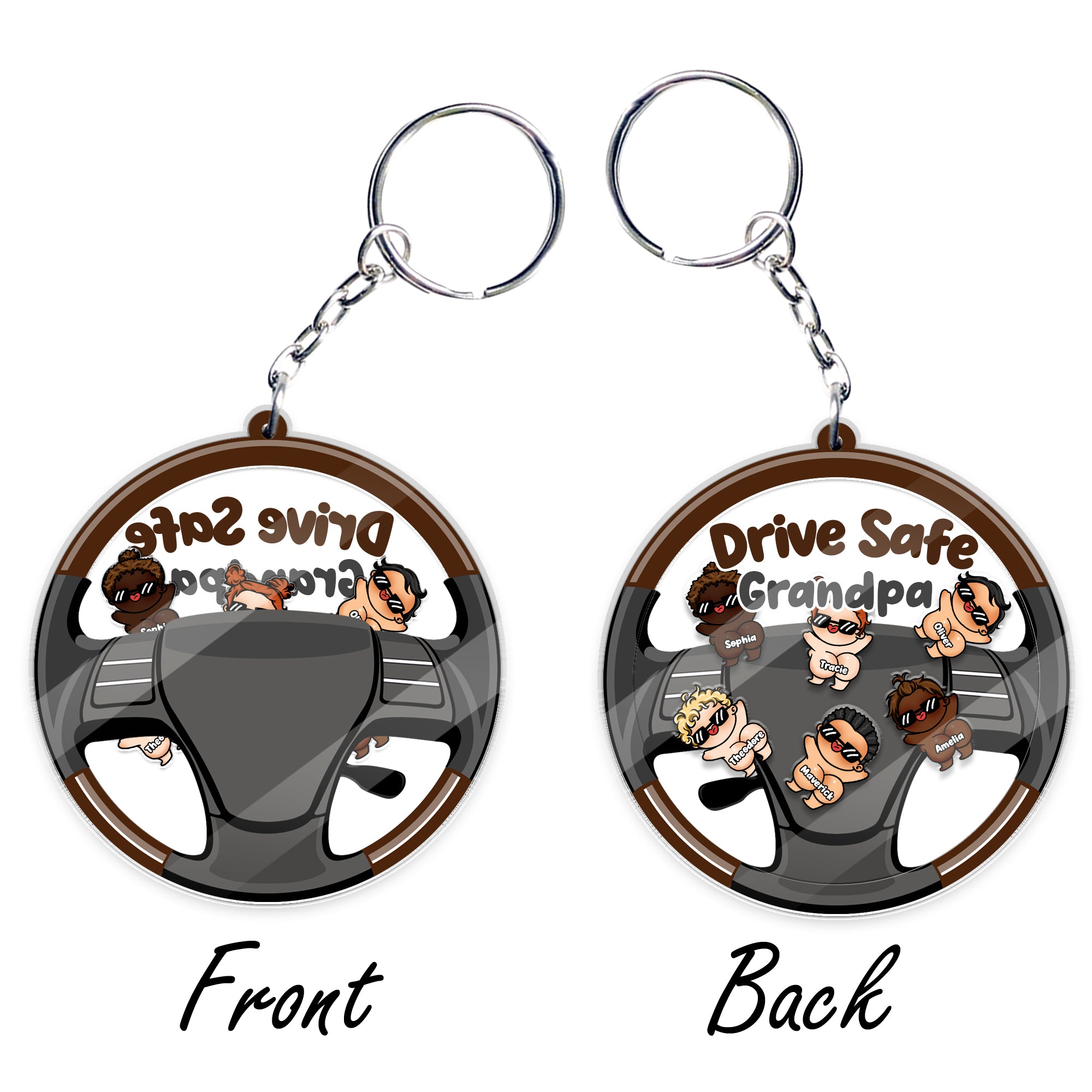 Shaker Keychain with moving baby characters