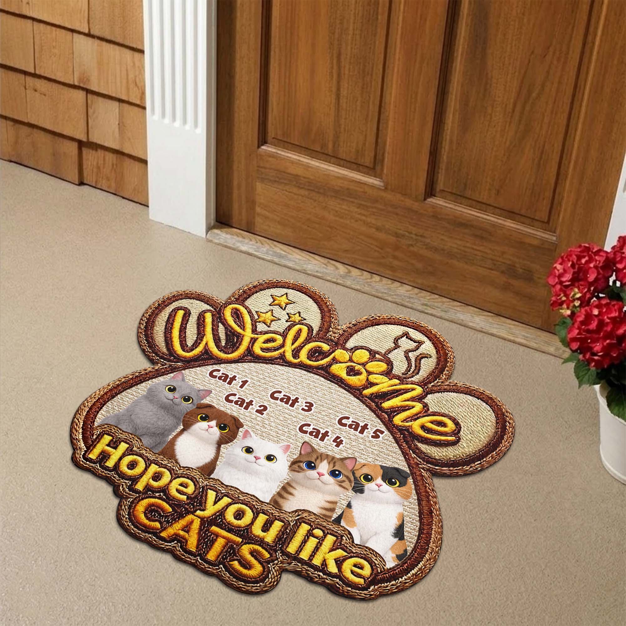 Personalized Cat Doormat – Custom Cats Welcome Mat - Gift for Cat Lovers
