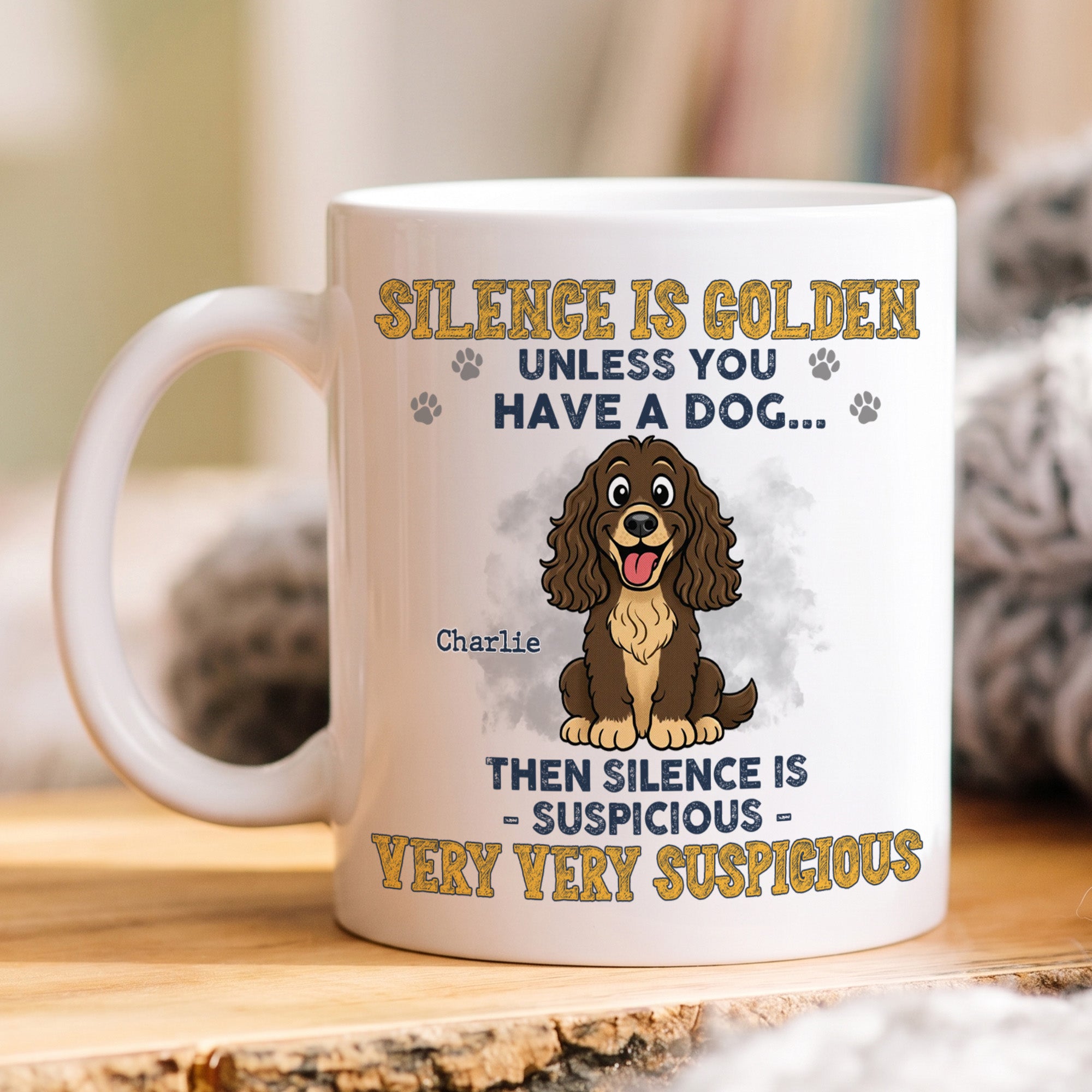 Dog Lover Gift – Personalized 3D Effect Dog Mug “Silence Is Golden Unless You Have Dogs”