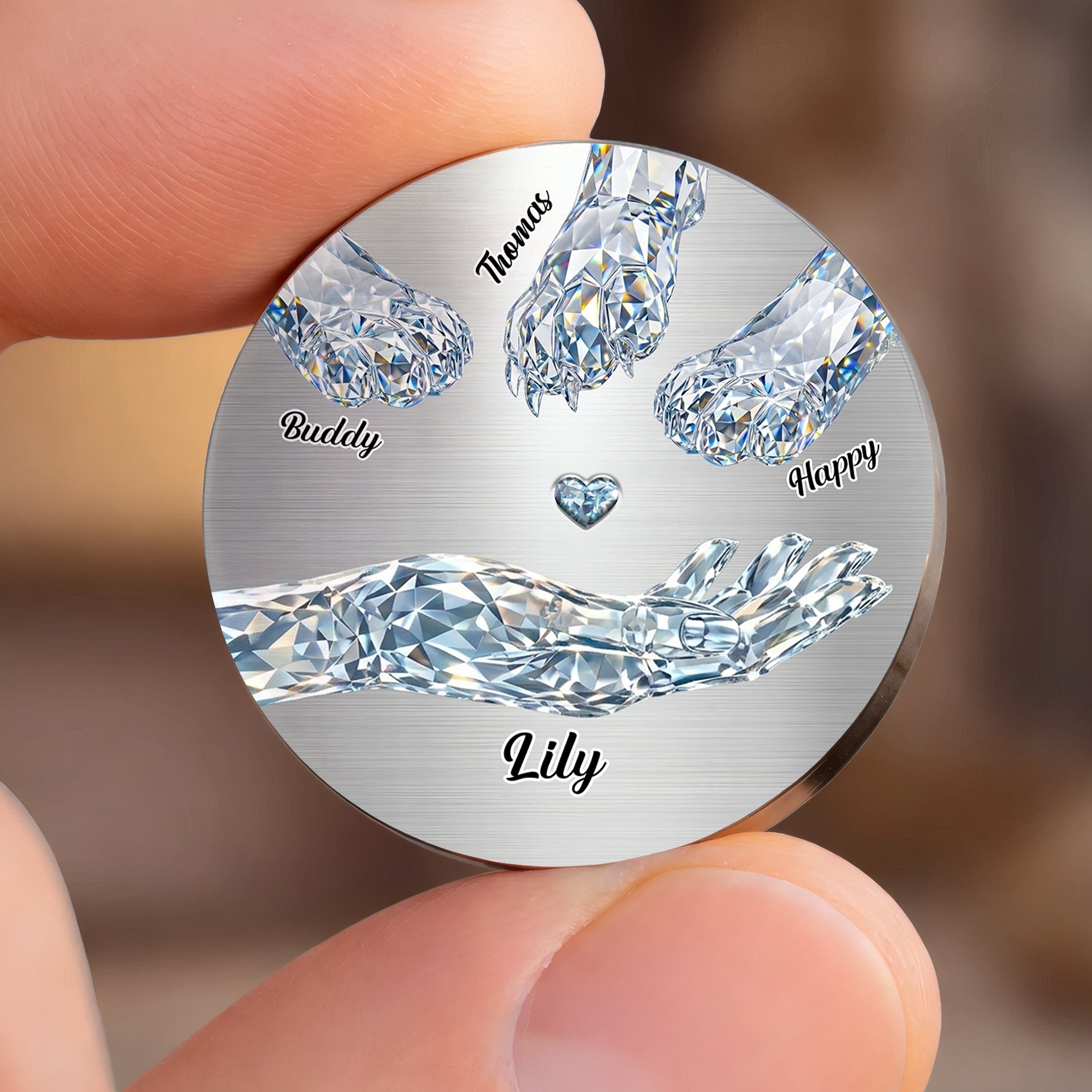 Gift for Dog & Cat Moms – Personalized Pocket Hug Token – Pet Memorial Keepsake