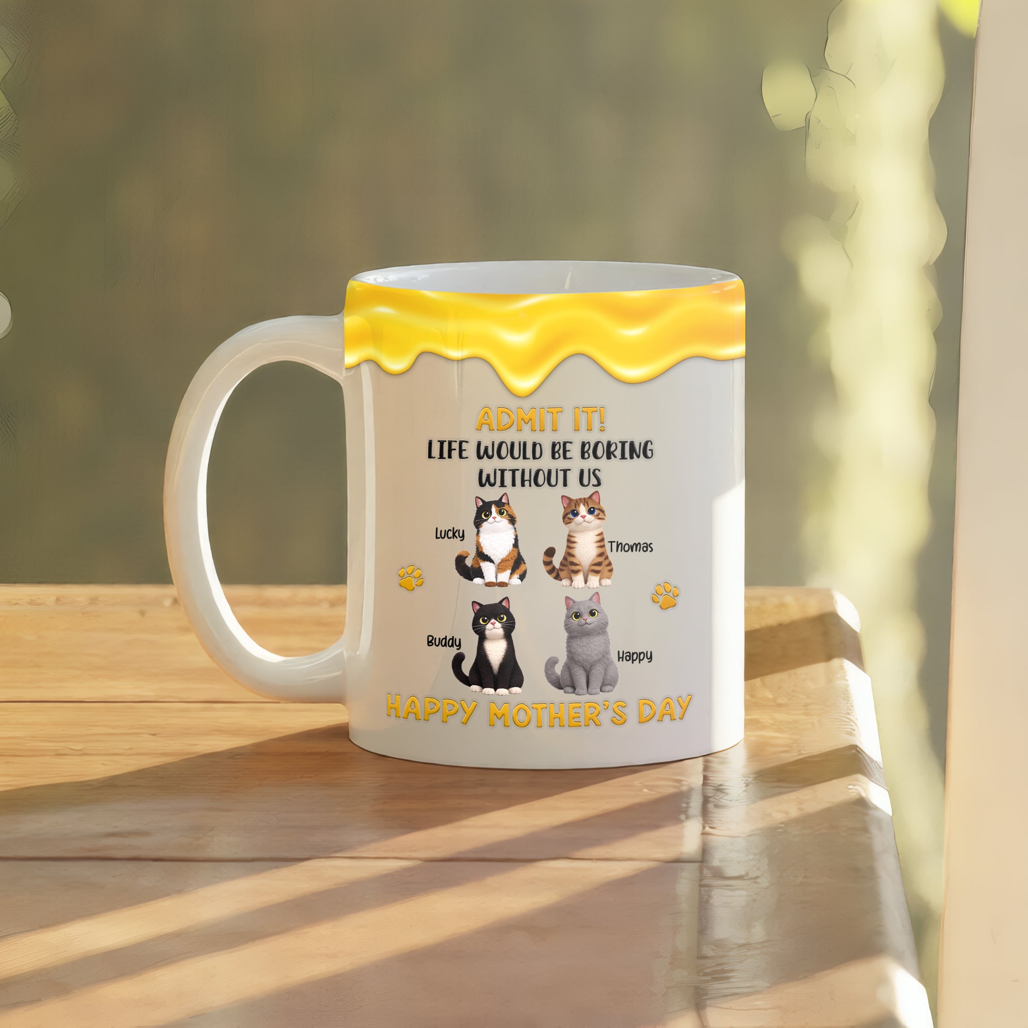 Gift for Cat Mom – Personalized Coffee Mug – Wonderful Moments Custom Design