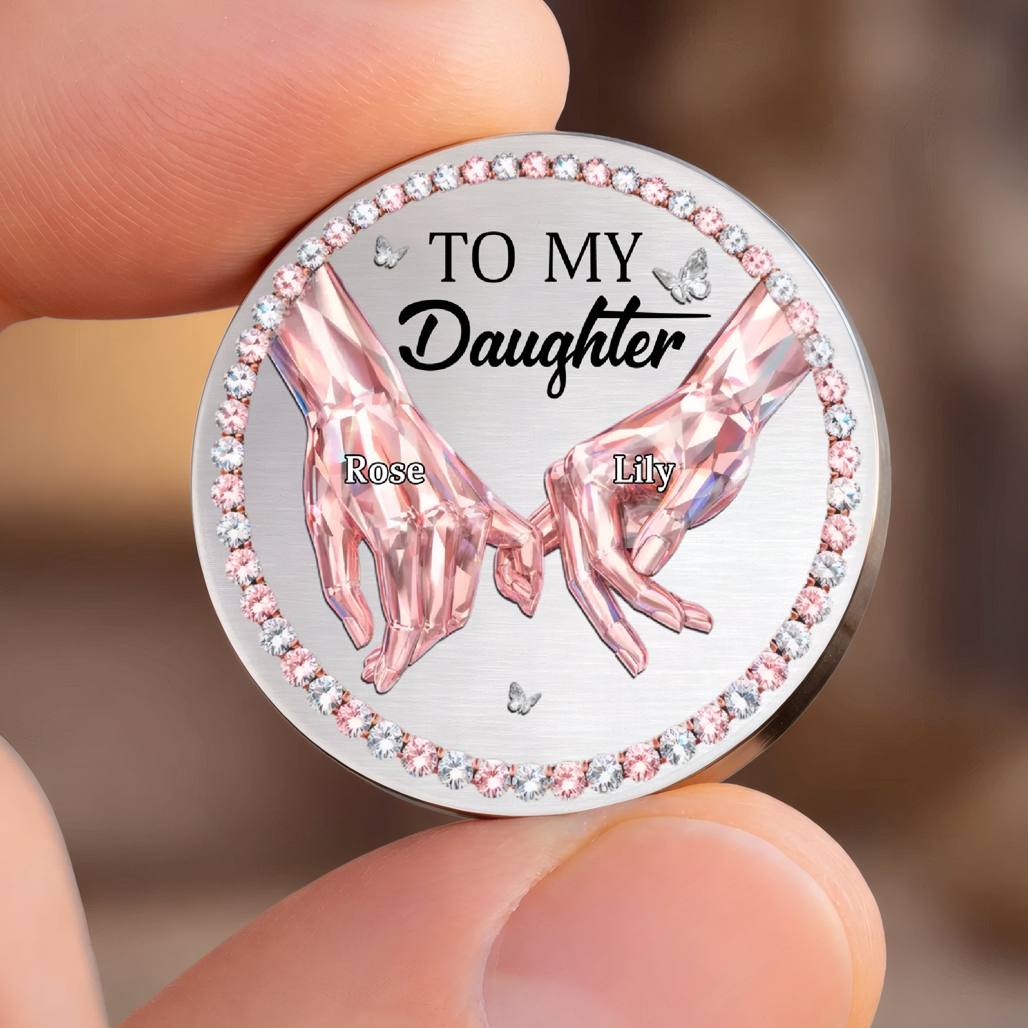 Custom Pocket Hug Token - To My Daughter - New Mom Gift from Mother