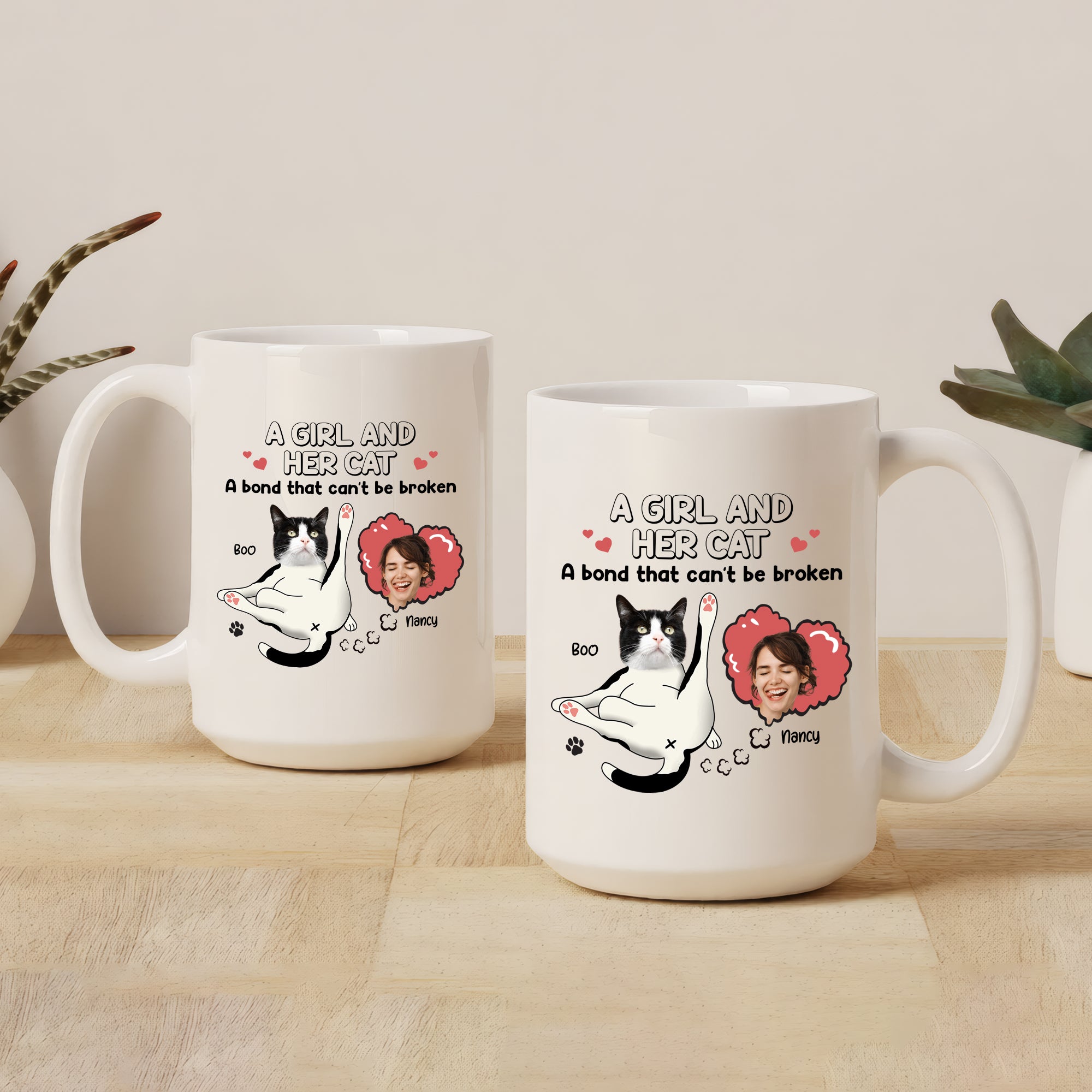 Custom 3D Effect Coffee Mug Gift for Cat Lovers  – Personalized Cat Mom Mug