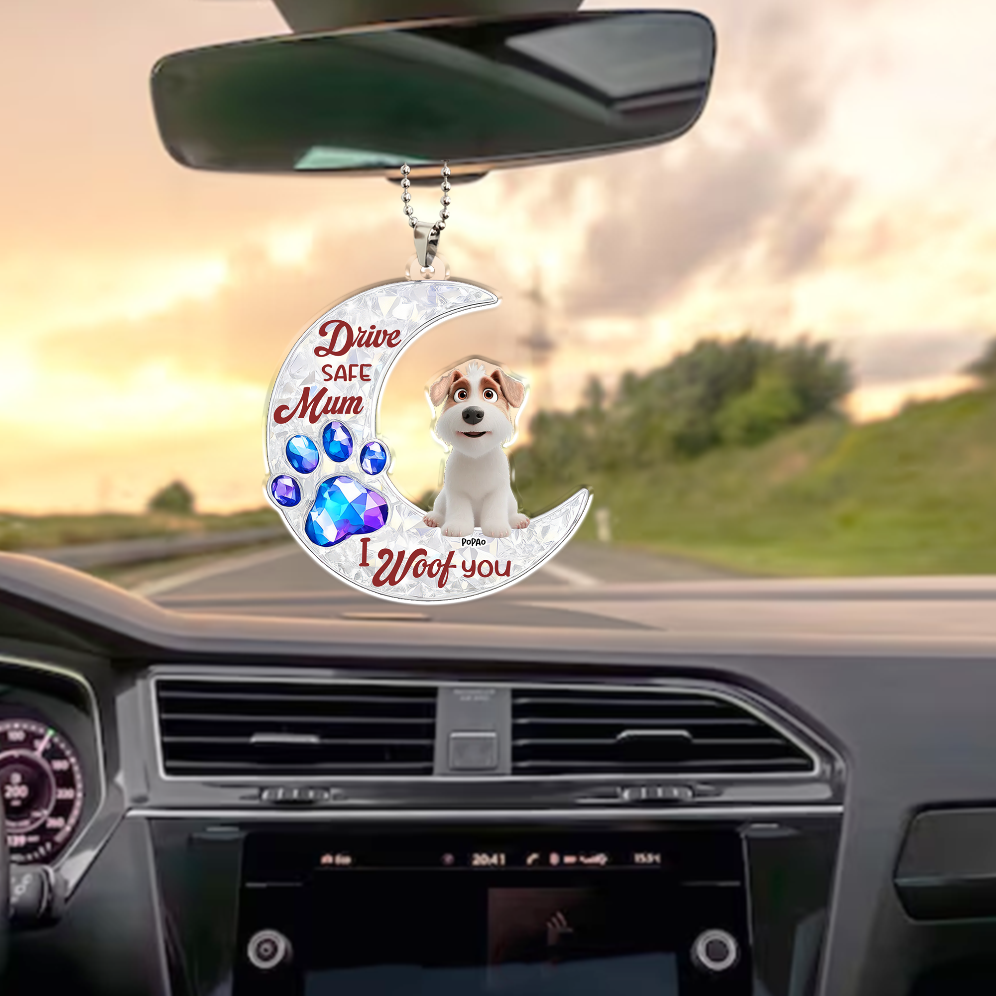 Personalized Car Ornament – Custom Pet Photo Drive Safe Gift for Pet Lovers - Cat Mum