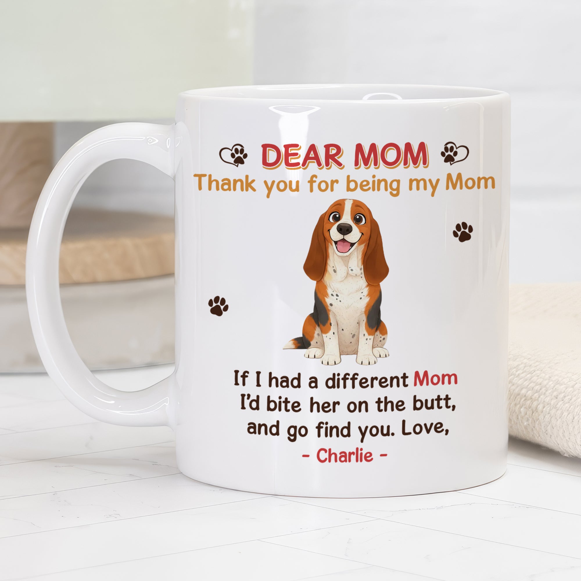 Bite The Butt – Personalized Custom Coffee Mug - Funny Gift Idea