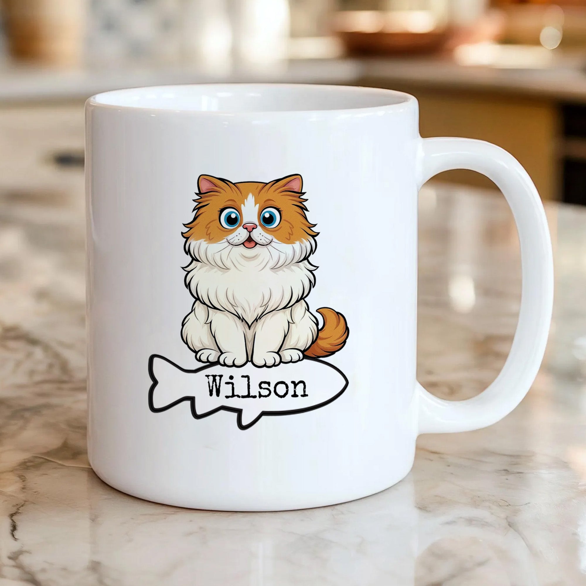 Cat Dad Gift – Personalized Custom 3D Coffee Mug for Him