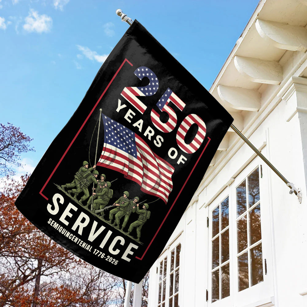 4th of July Flag – 250 Years of Service Semiquincentennial 1776–2026 | American Patriotic Banner-W020725-5-mk3