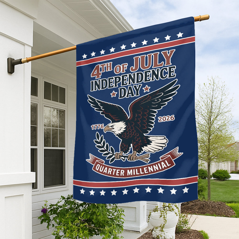 4th of July Independence Day Flag – Quarter Millennial Bald Eagle 1776–2026-W020725-10-mk1