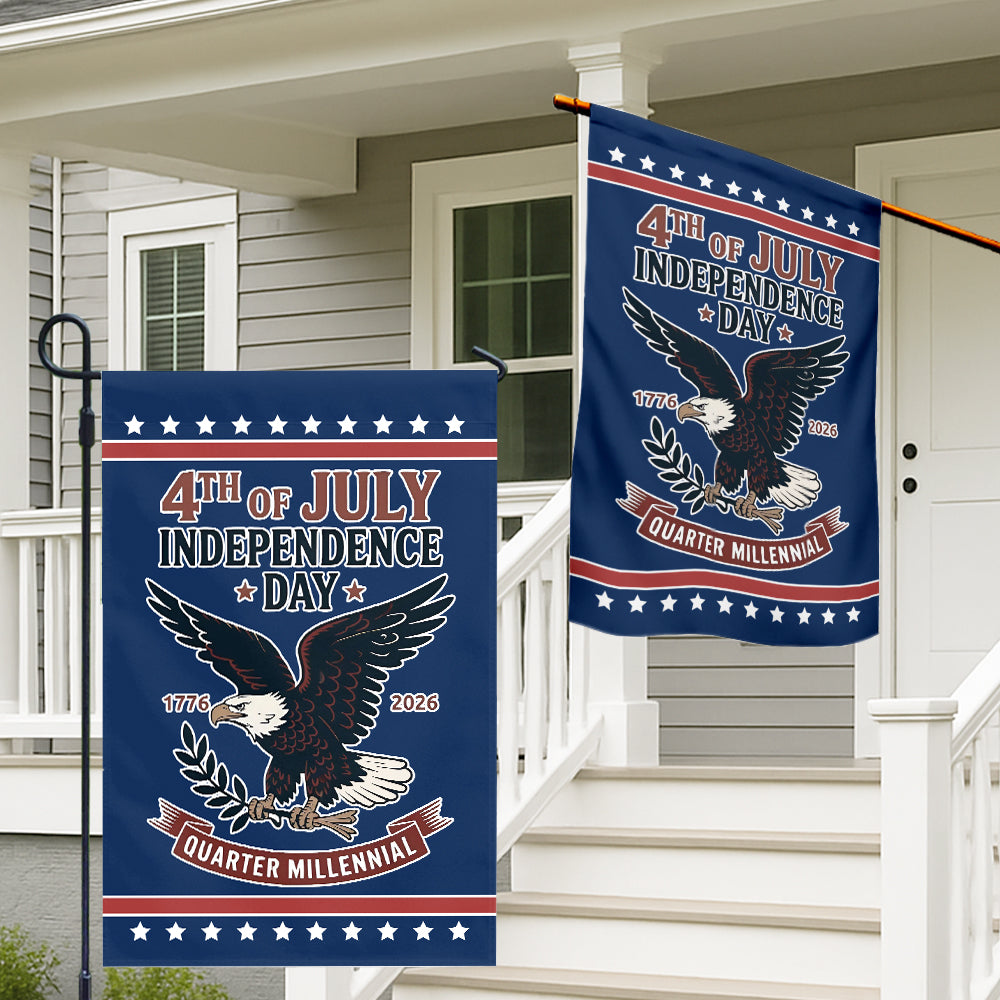 4th of July Independence Day Flag – Quarter Millennial Bald Eagle 1776–2026-W020725-10-mk2