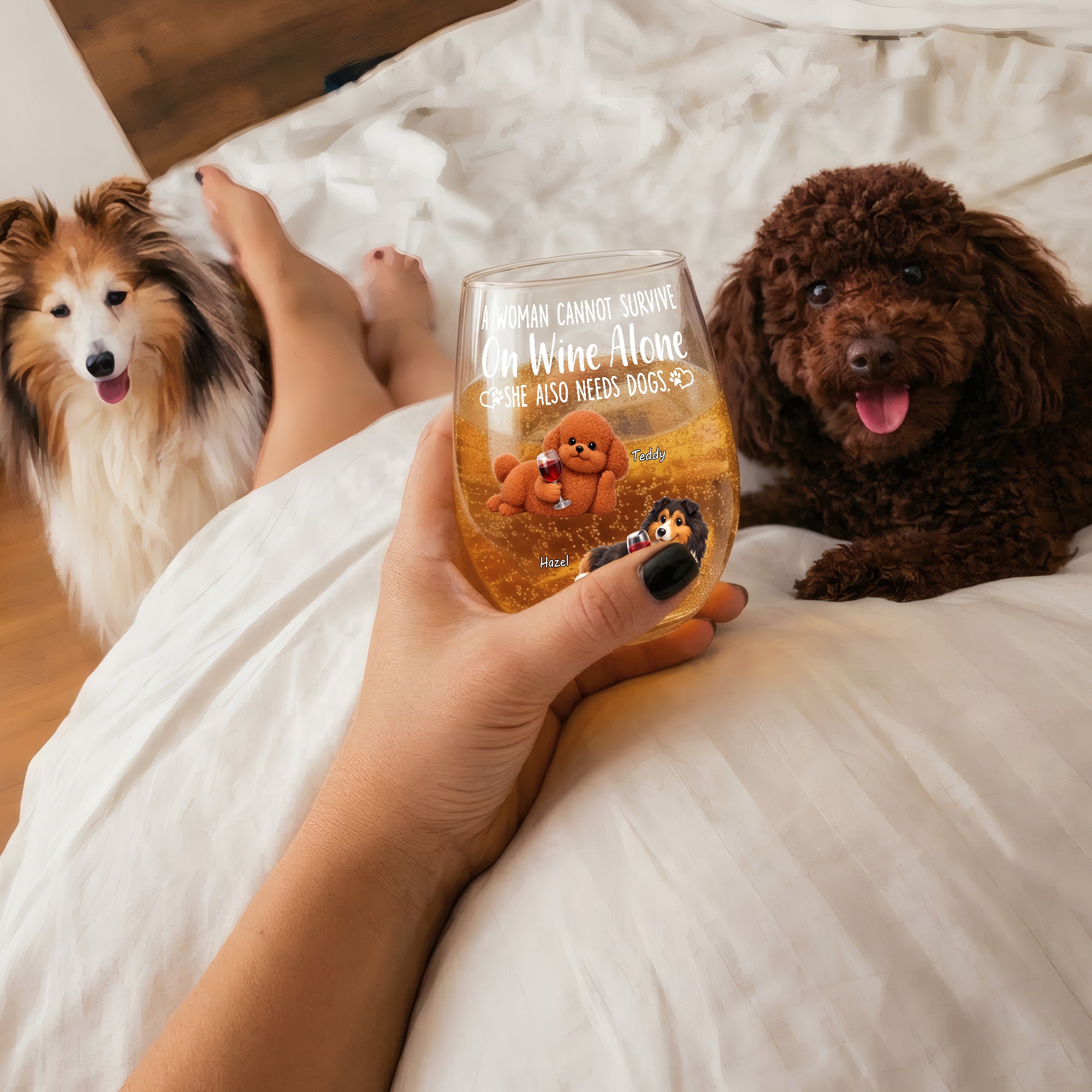 Custom 3D Dog Wine Glass  – Personalized Pet Gift for Dog Mum & Dog Lovers