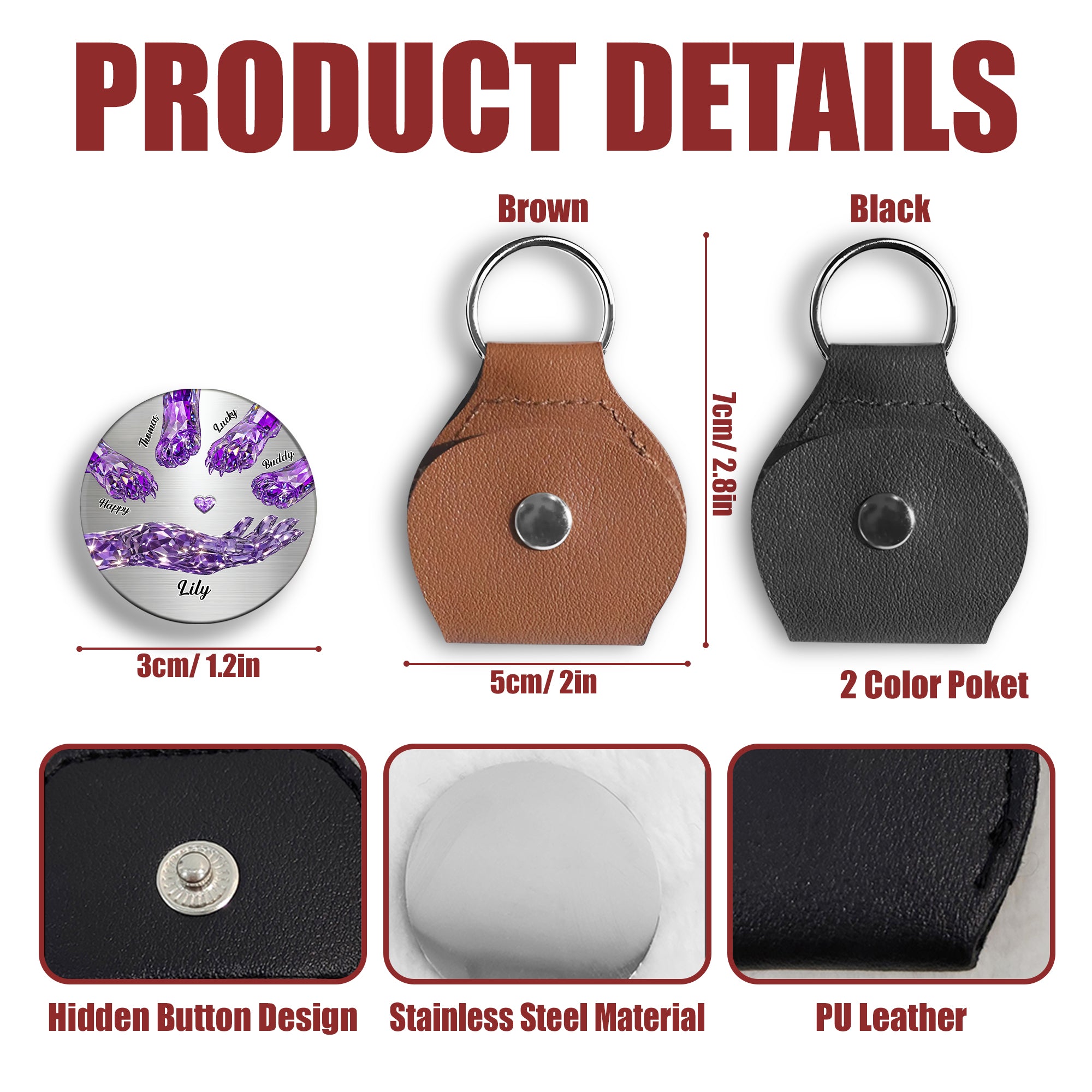Gift for Dog & Cat Moms – Personalized Pocket Hug Token – Pet Memorial Keepsake