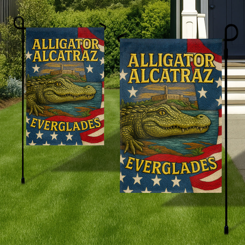 Alligator Alcatraz Everglades Flag - Vintage USA Wildlife Souvenir-W140725-4-mk3