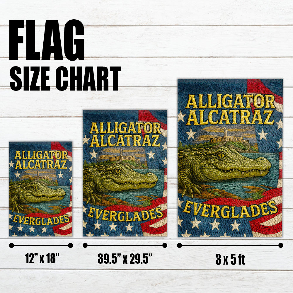 Alligator Alcatraz Everglades Flag - Vintage USA Wildlife Souvenir-W140725-4-mk4