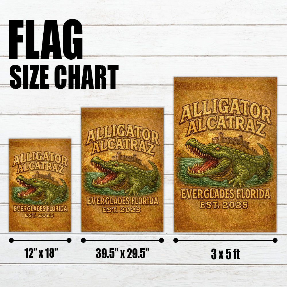 Alligator Alcatraz Flag - Everglades Florida Souvenir, Est. 2025-W140725-2-mk4