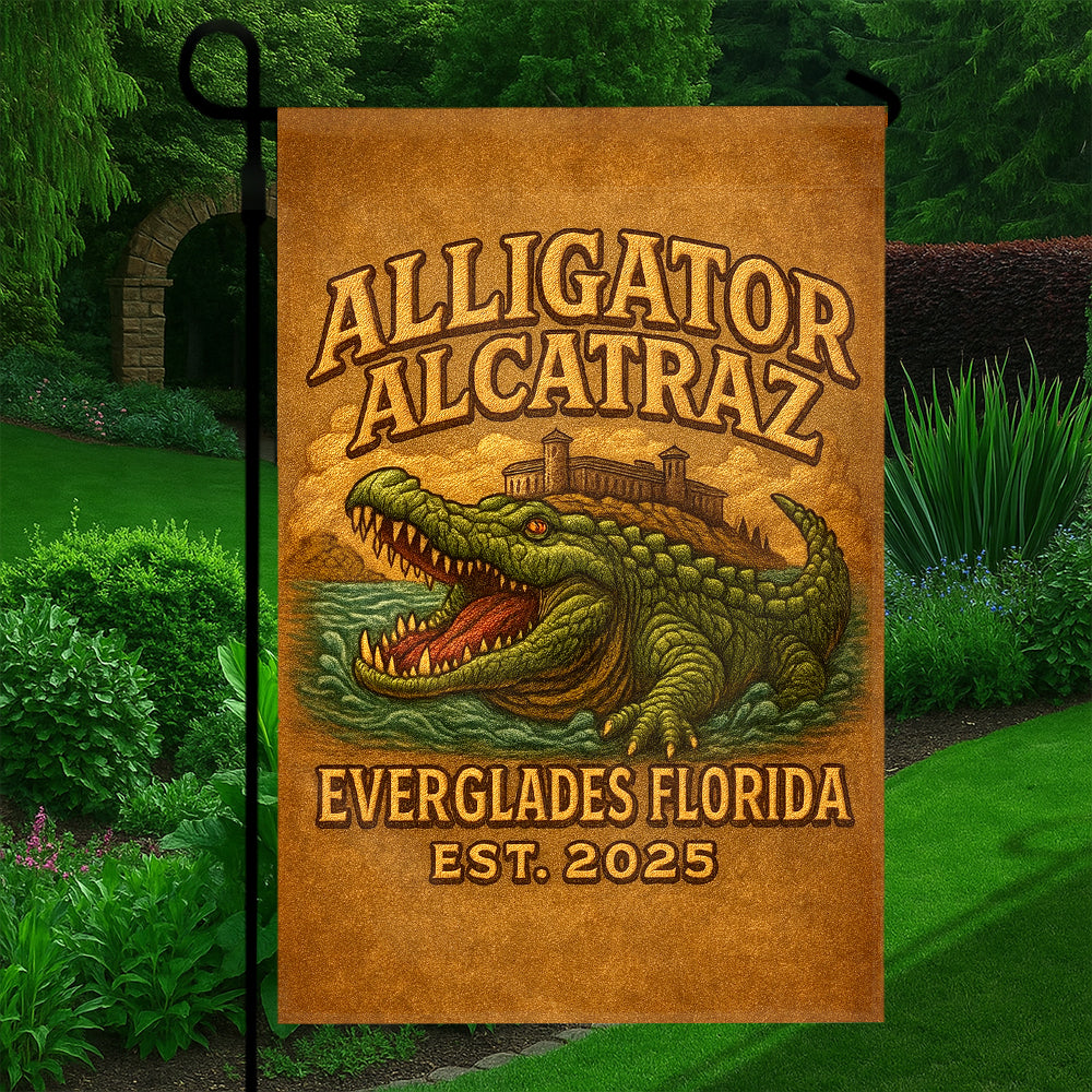 Alligator Alcatraz Flag - Everglades Florida Souvenir, Est. 2025-W140725-2-mk5