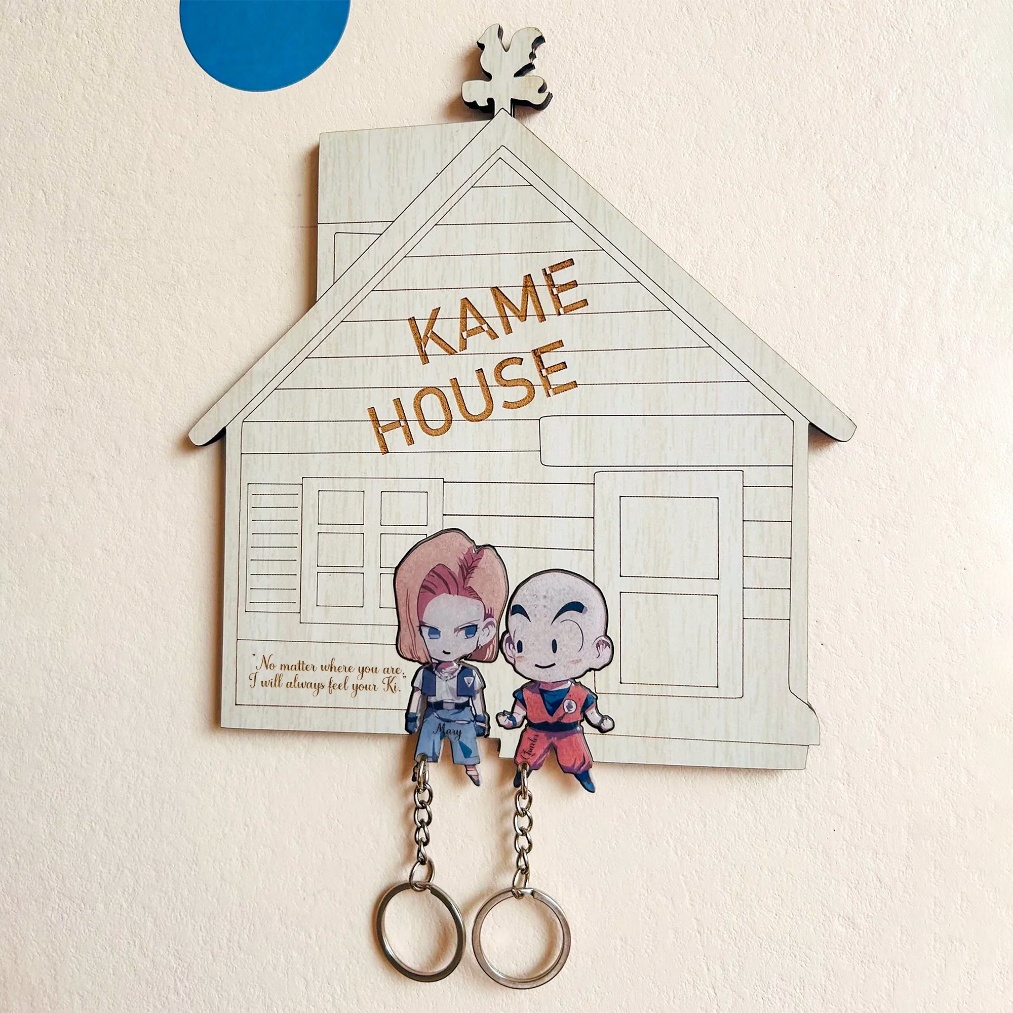 Anime Couple Key Hanger & Keychain Set - Personalized Wall Mounted Holder for Couples-CVK280725P08-mk2
