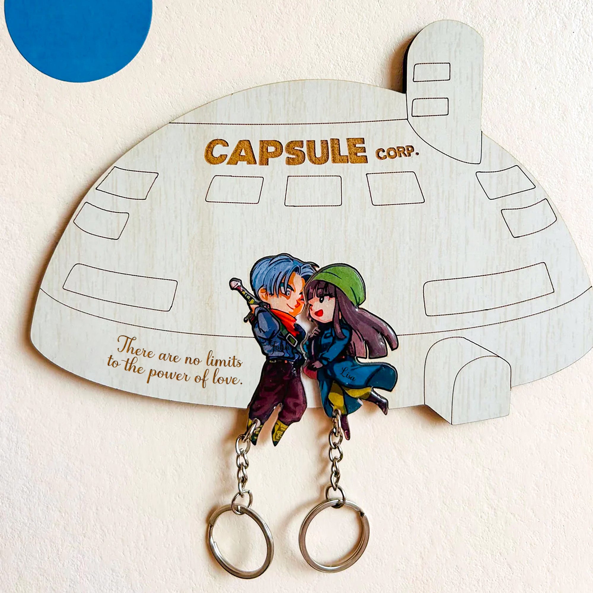 Anime Couple Key Hanger & Keychain Set - Personalized Wall Mounted Holder for Couples-CVK280725P08-mk3
