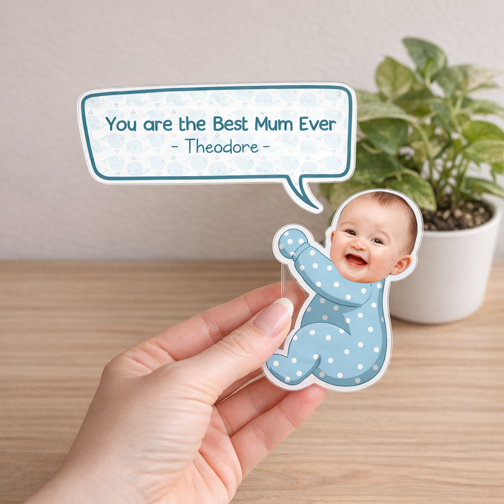 Custom Baby Photo Desk Decor – Personalized Monitor Corner Decoration – Mother’s Day Gift for Mom