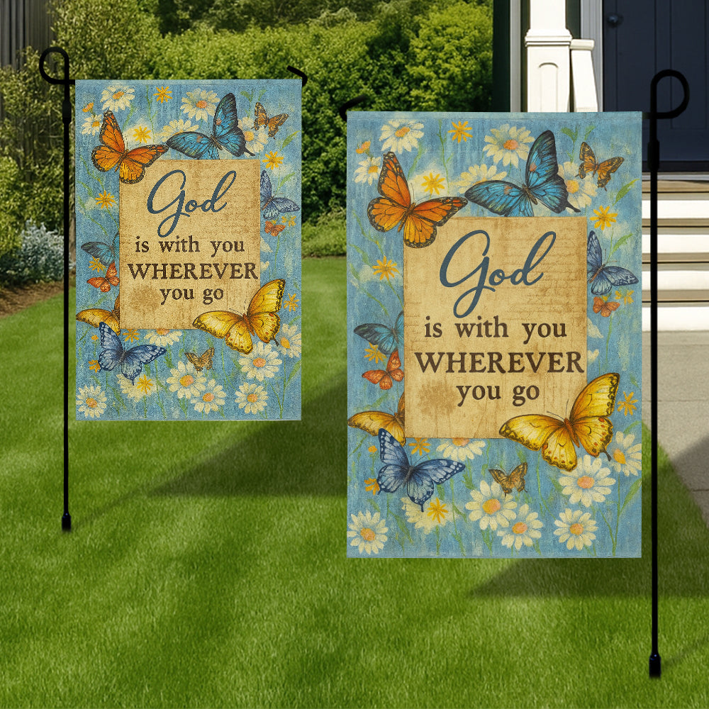 Christian Flag with Bible Verse - God Is With You Wherever You GoW100725-1-mk3