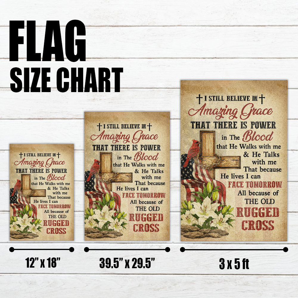 Christian Hymn Flag - Amazing Grace, The Old Rugged Cross, and American Patriotic Faith Banner-W090725-2-mk4