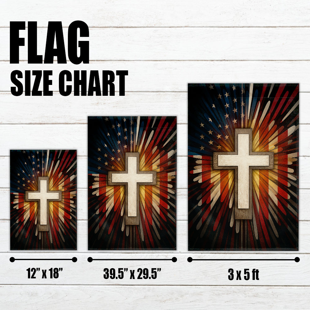 Christian Patriotic Flag - Faith and Freedom Cross with American Flag Background-W080725-9-mk4