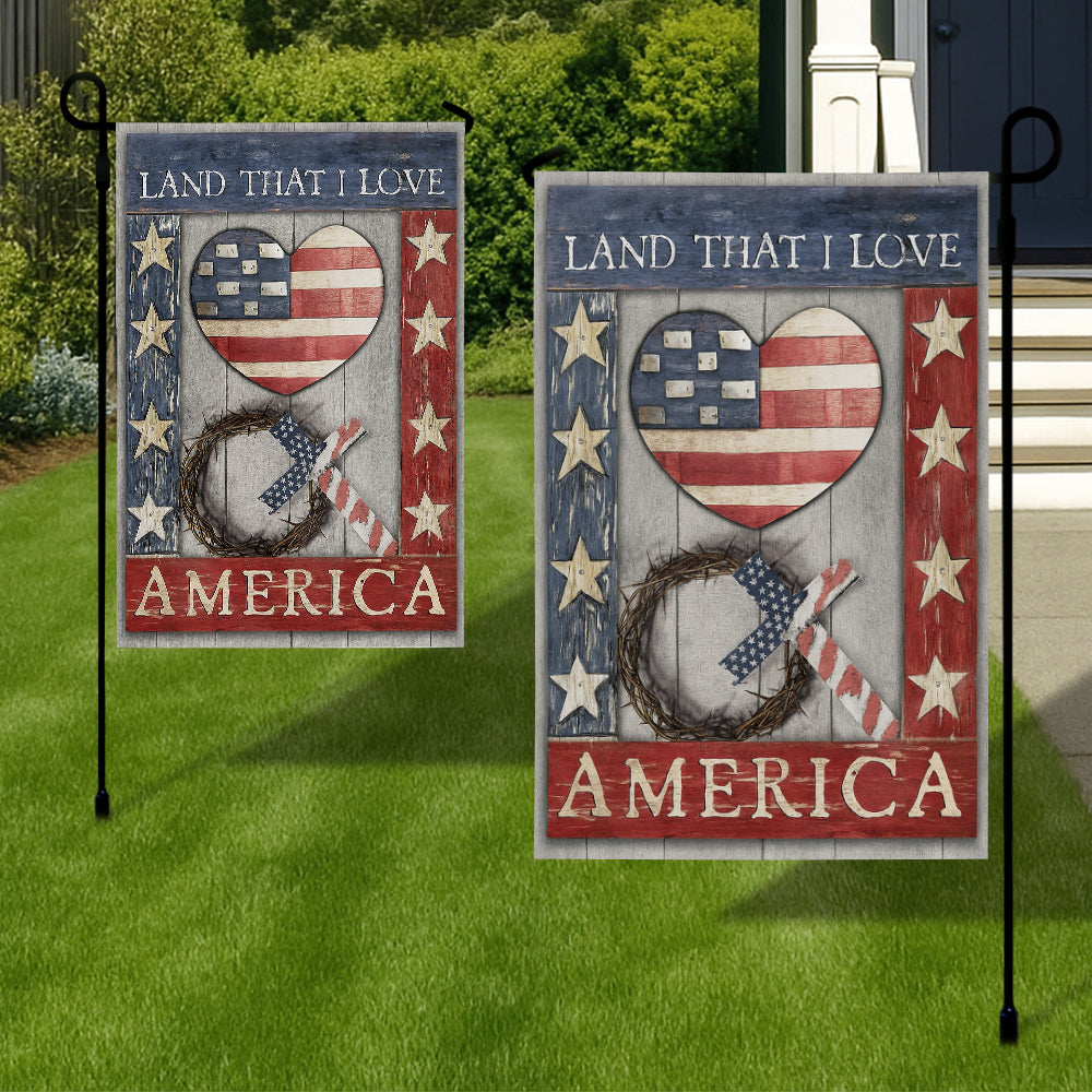 Christian Patriotic Flag - Faith and Freedom, Land That I Love, Crown of Thorns Design-W100725-3-mk3