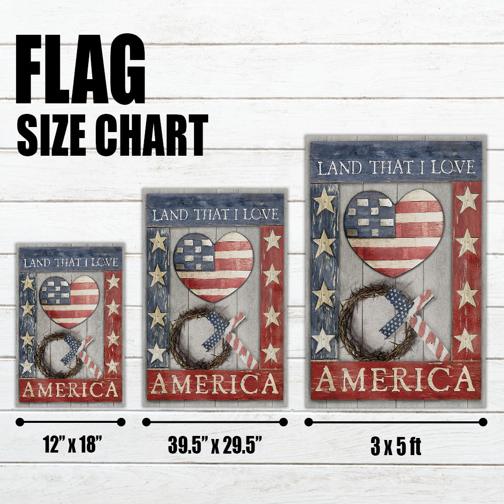 Christian Patriotic Flag - Faith and Freedom, Land That I Love, Crown of Thorns Design-W100725-3-mk4