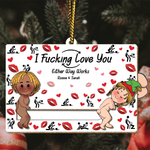 Couple - I Fucking Love You - Personalized Wooden Slider Ornament-CVK290725P09-Mk-1