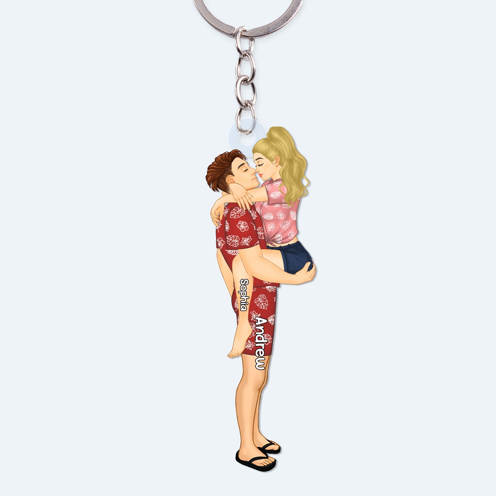 Couple Kissing - Personalized Acrylic Keychain For Couples-mk1