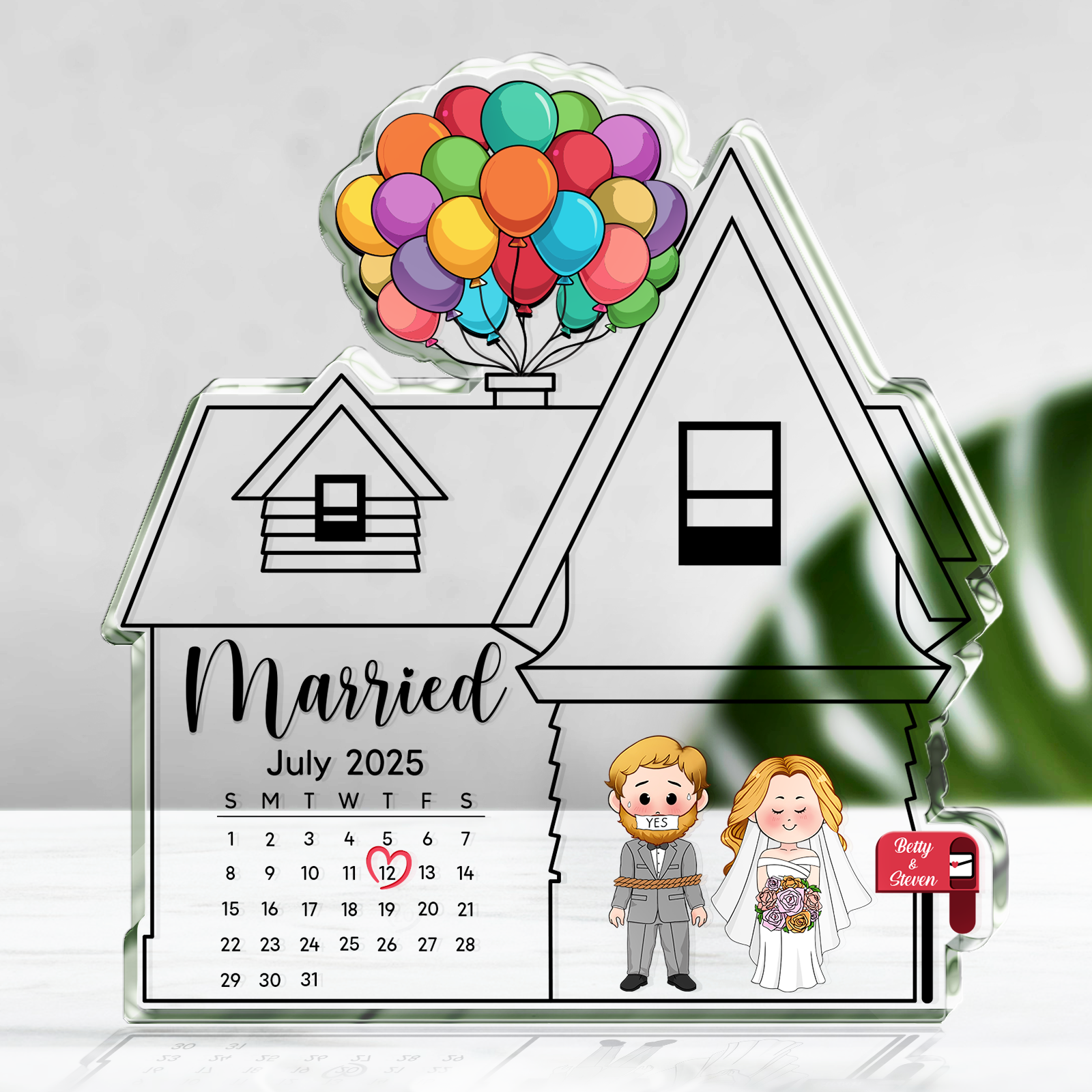 Couple Wedding Gift - Married Day - Personalized Acrylic Plaque-Mk-1