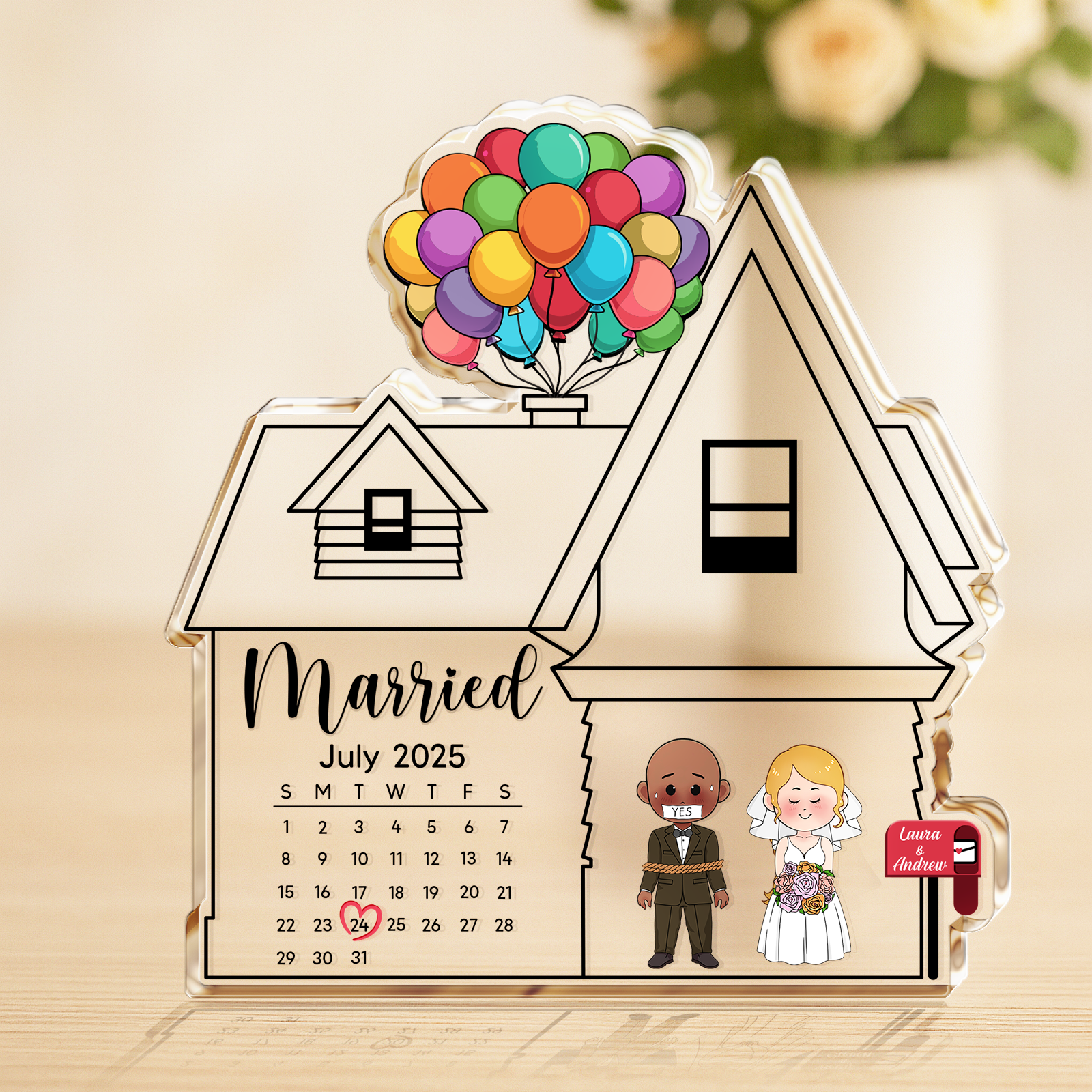 Couple Wedding Gift - Married Day - Personalized Acrylic Plaque-Mk-2