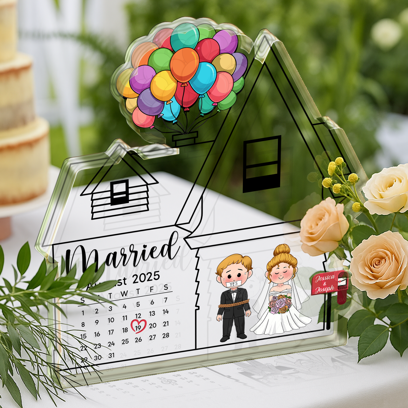 Couple Wedding Gift - Married Day - Personalized Acrylic Plaque-Mk-3