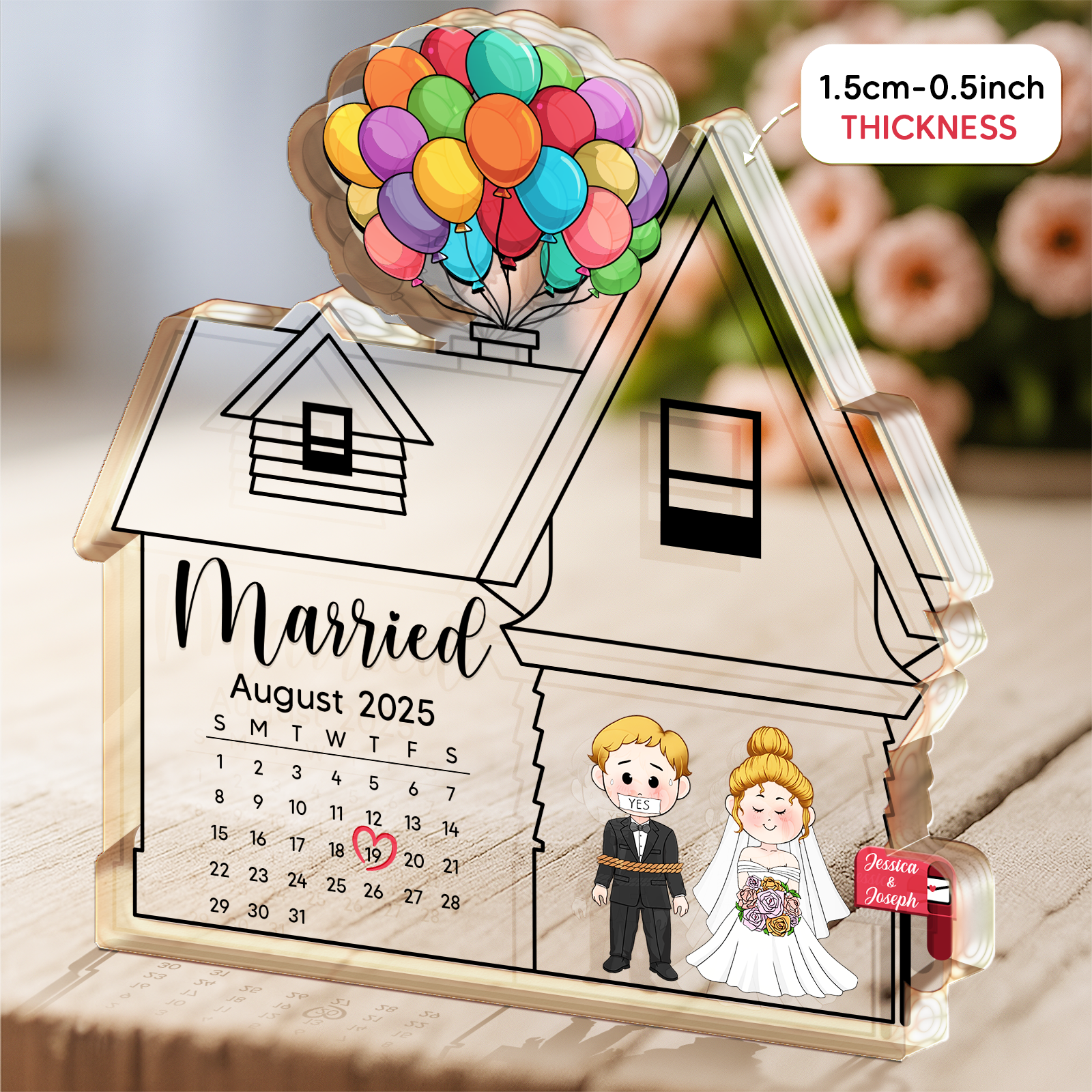 Couple Wedding Gift - Married Day - Personalized Acrylic Plaque-Mk-4