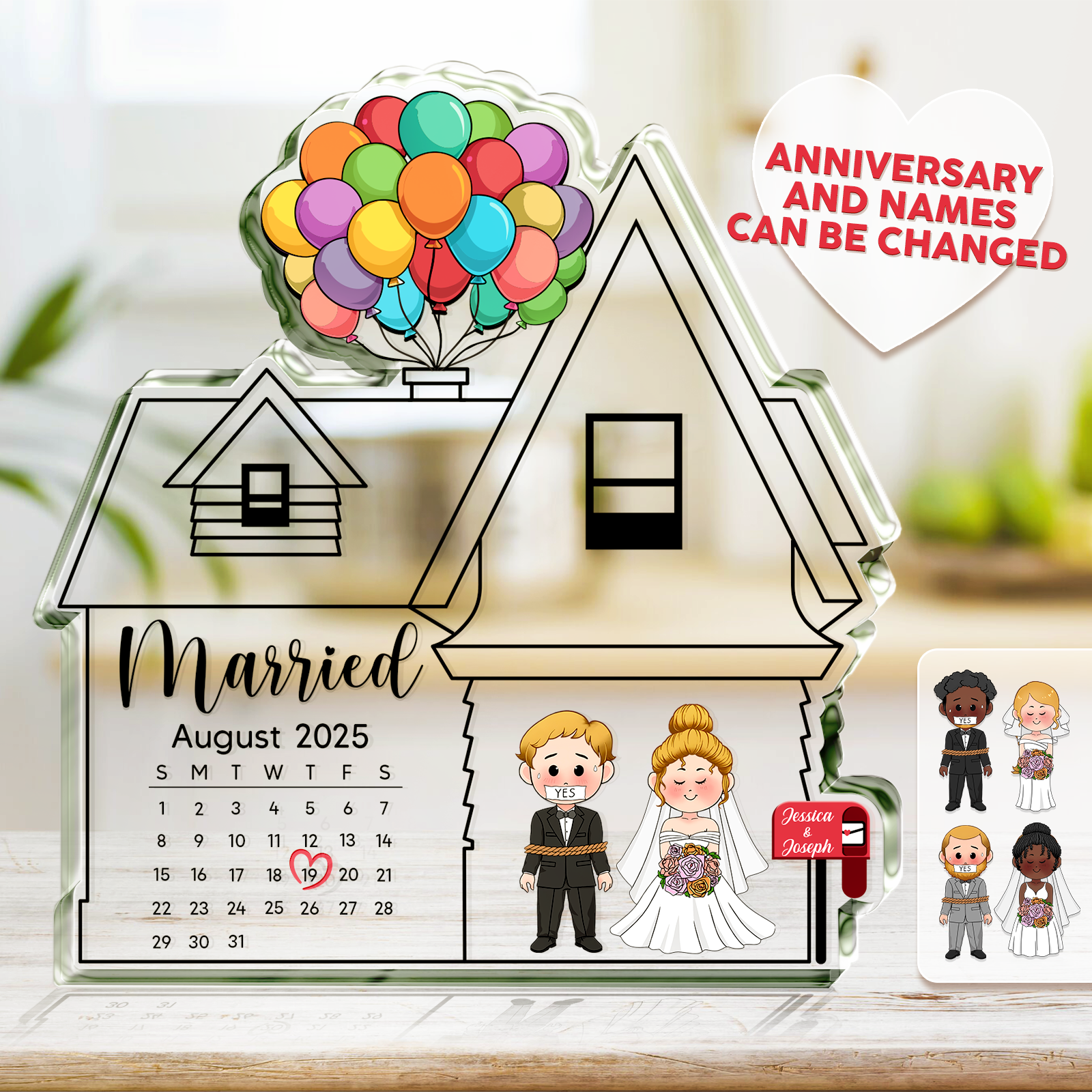 Couple Wedding Gift - Married Day - Personalized Acrylic Plaque-Mk-5