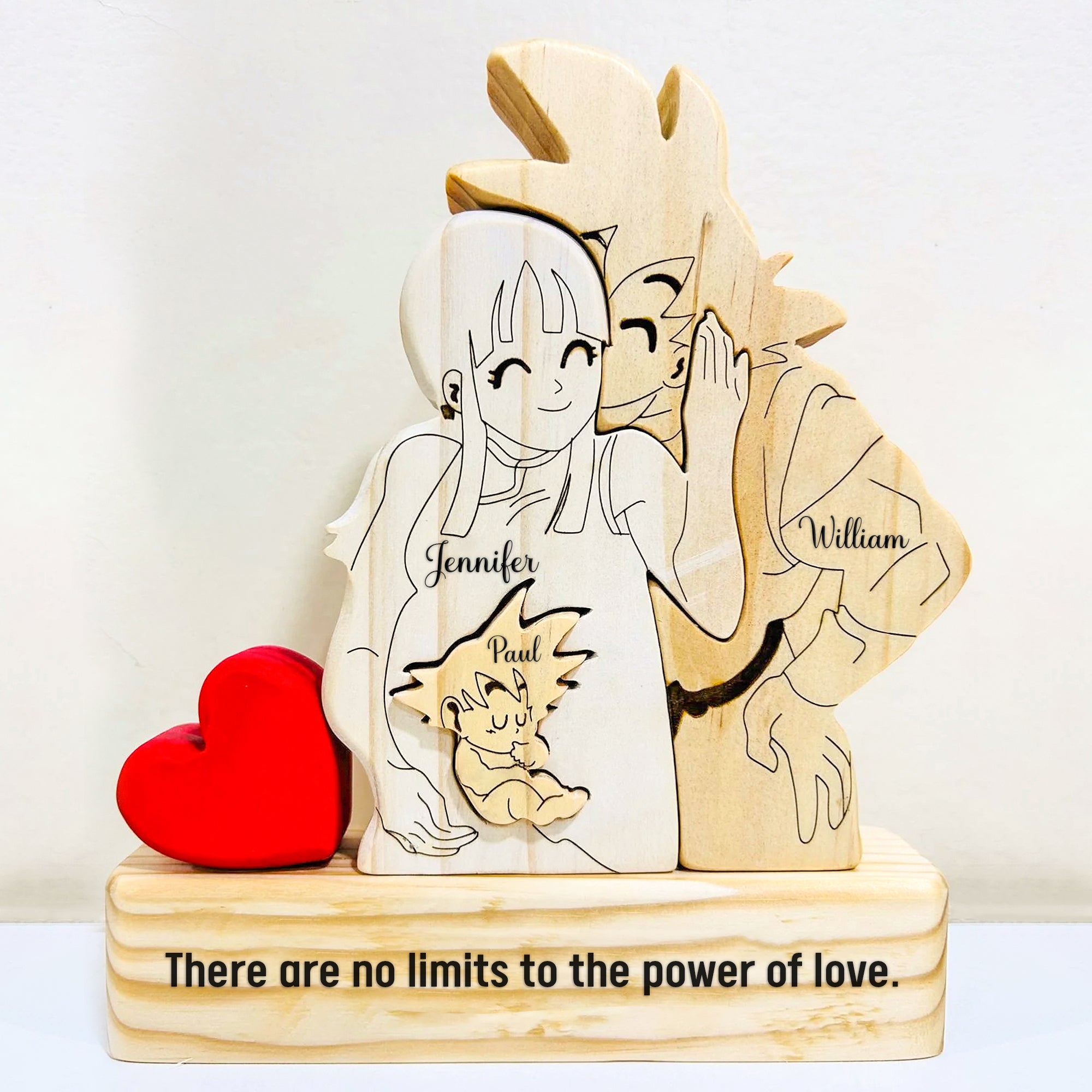 Custom Goku Dad & Baby Puzzle - Personalized Wooden Gift for Family-CVK240725P06-Mk-1