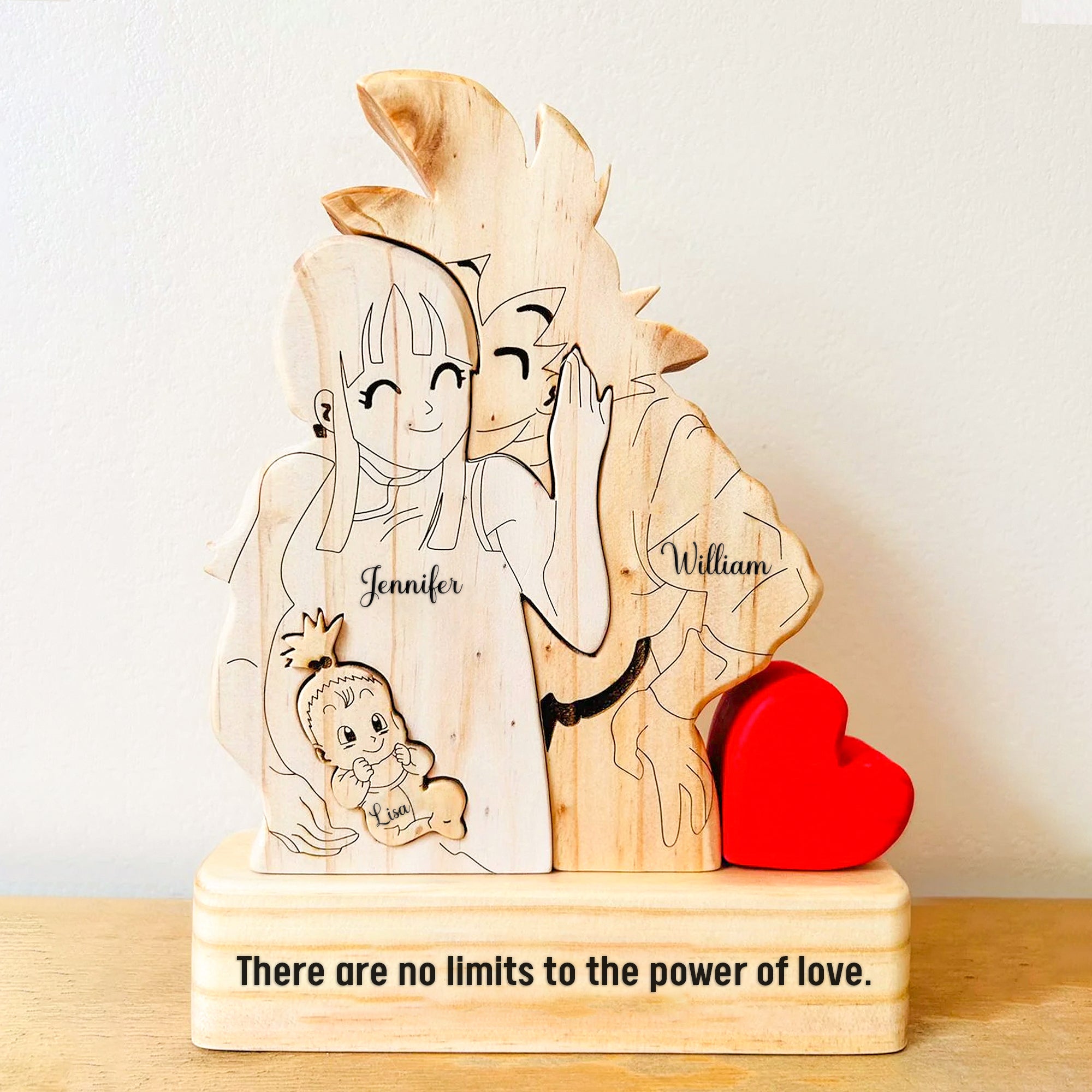 Custom Goku Dad & Baby Puzzle - Personalized Wooden Gift for Family-CVK240725P06-Mk-2