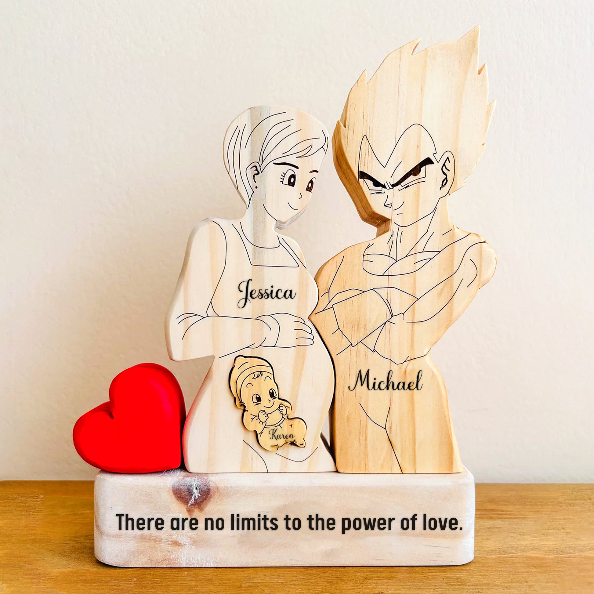 Custom Goku Dad & Baby Puzzle - Personalized Wooden Gift for Family-CVK240725P06-Mk-3