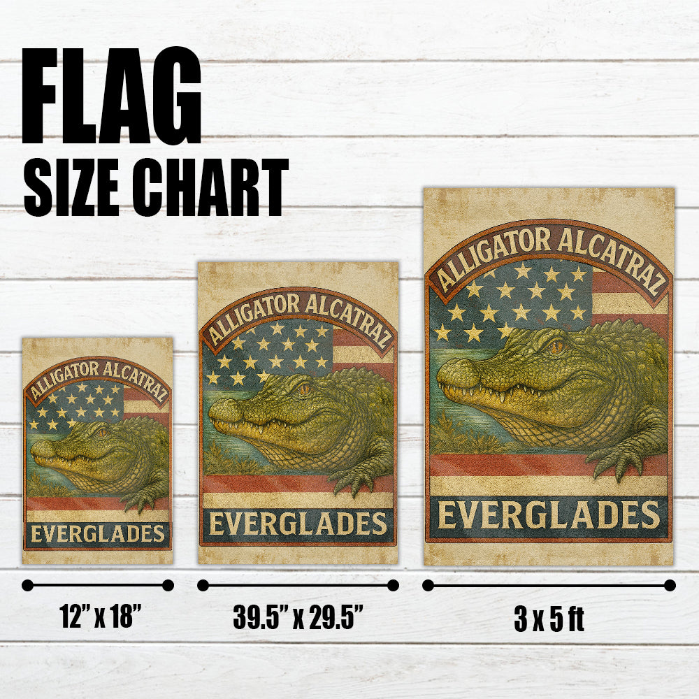 Everglades Alligator Flag - Vintage American Wildlife Souvenir Design-W140725-1-mk4