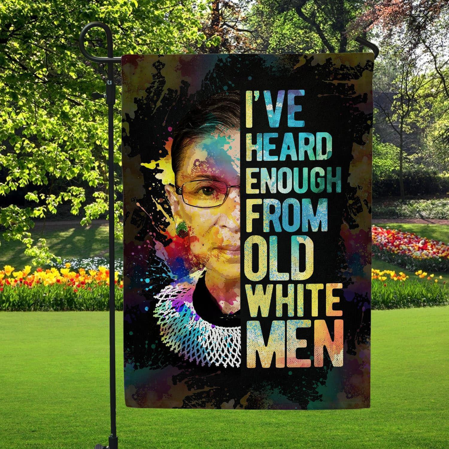 Feminist Political Flag - I've Heard Enough from Old White Men-W170725-01-mk-1