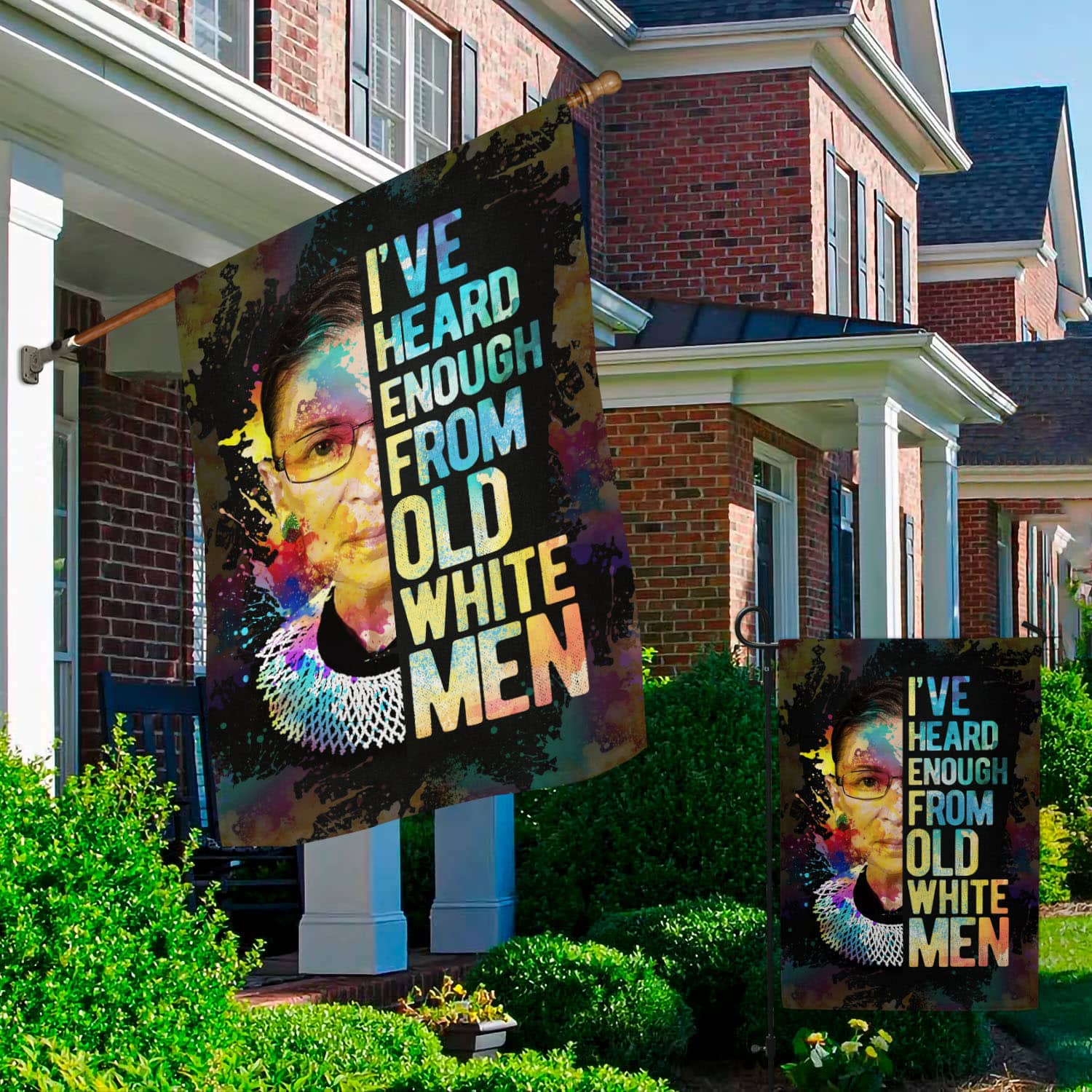 Feminist Political Flag - I've Heard Enough from Old White Men-W170725-01-mk-2